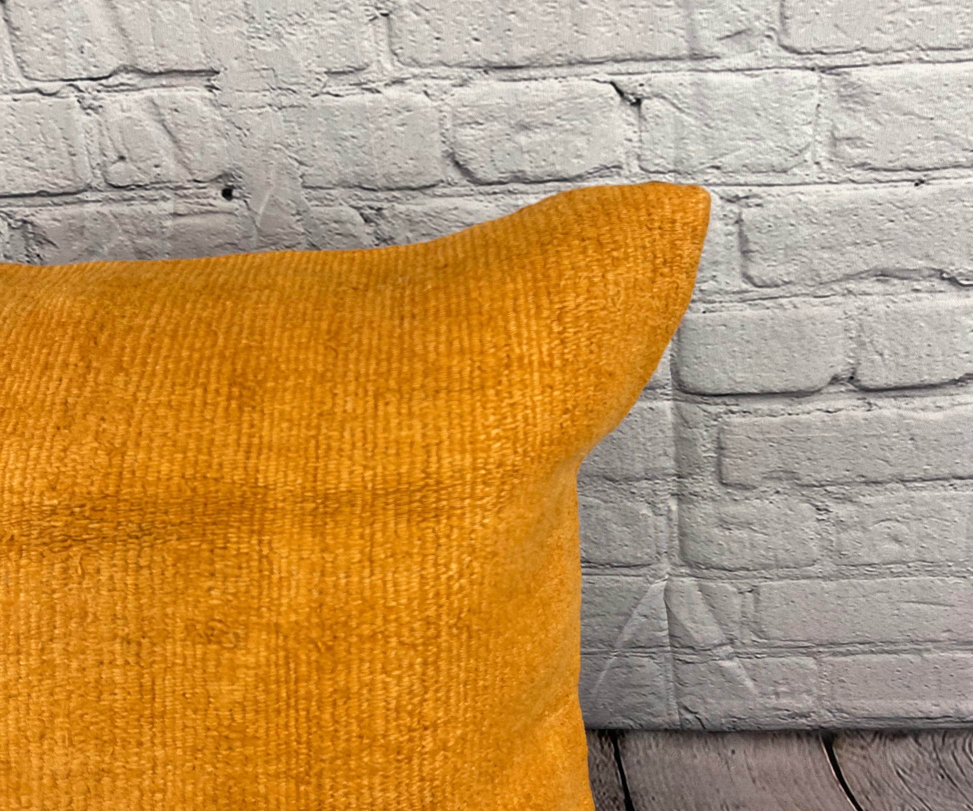20 x 20 Hemp Pillow Turkish Cushion Natural Orange Pillow Cushion Cover #6295