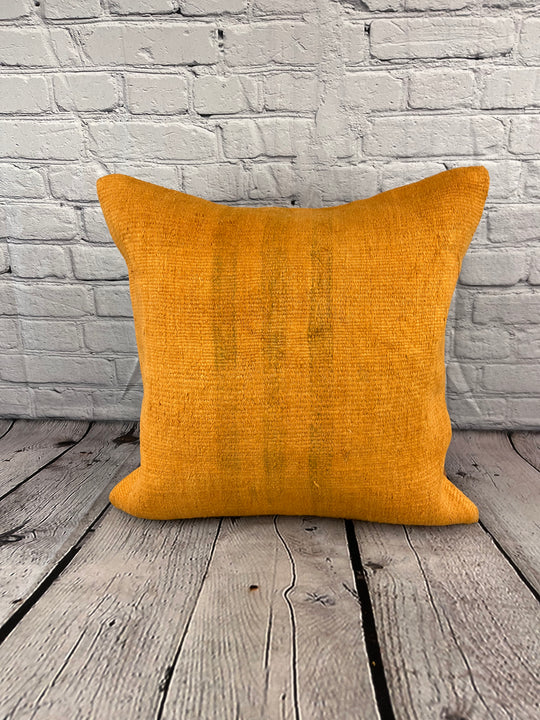 20 x 20 Hemp Pillow Turkish Cushion Natural Orange Pillow Cushion Cover #6297