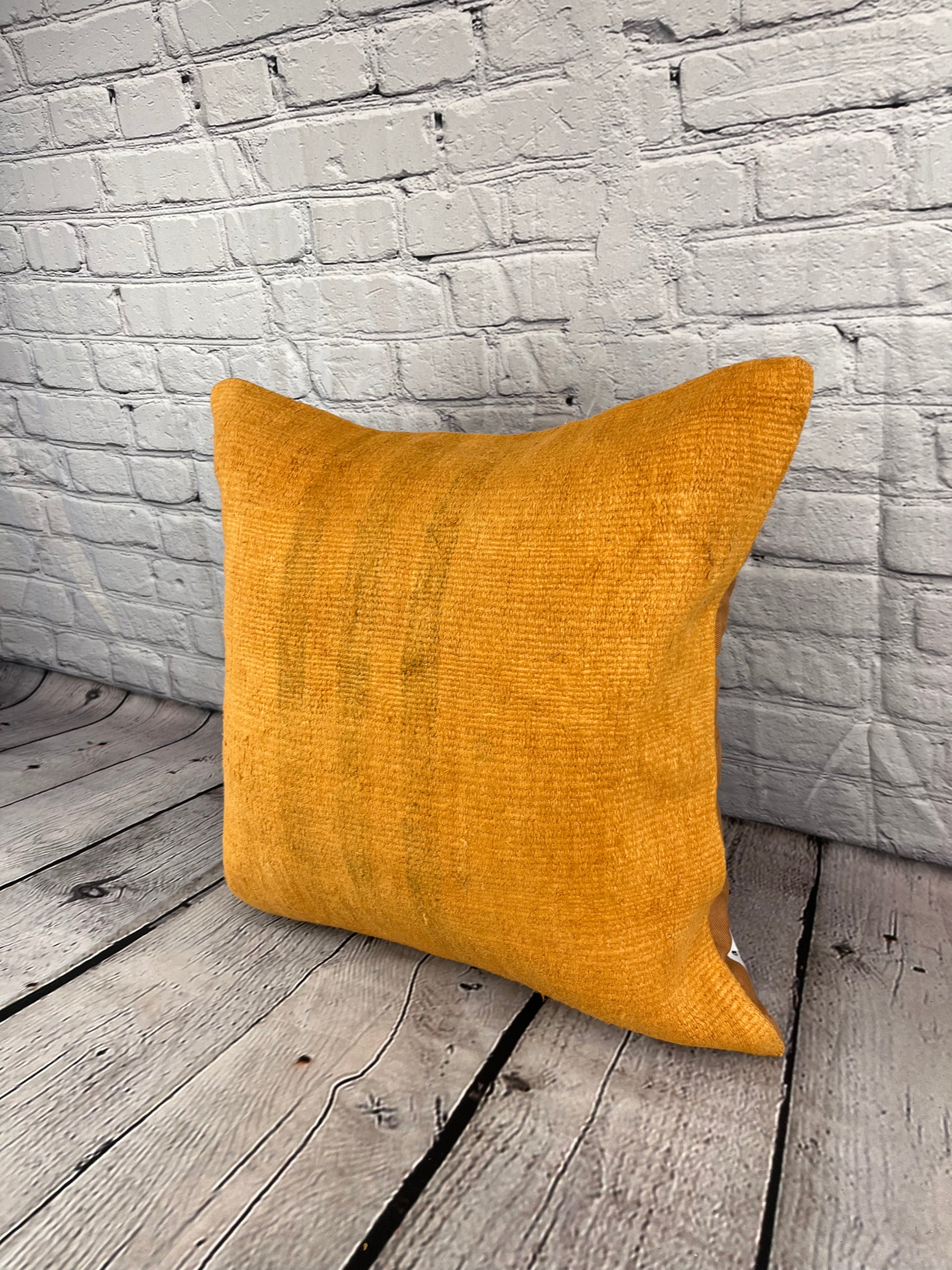 20 x 20 Hemp Pillow Turkish Cushion Natural Orange Pillow Cushion Cover #6297