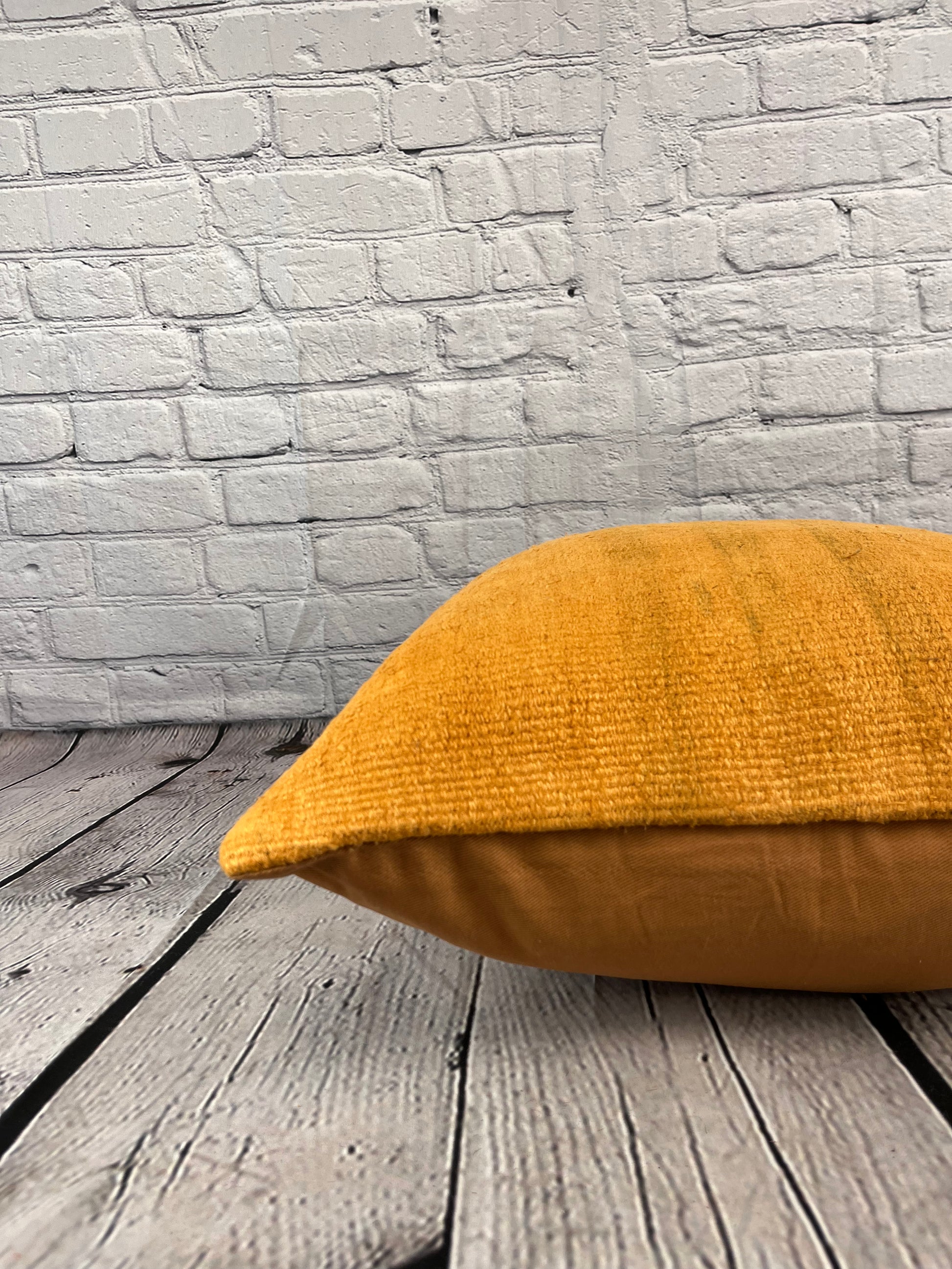 20 x 20 Hemp Pillow Turkish Cushion Natural Orange Pillow Cushion Cover #6297