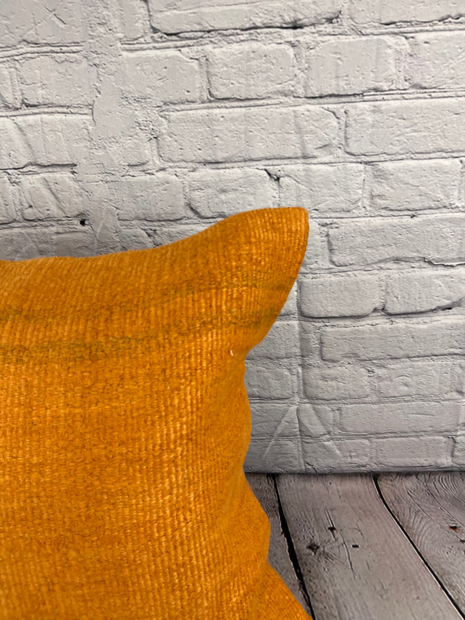 20 x 20 Hemp Pillow Turkish Cushion Natural Orange Pillow Cushion Cover #6296