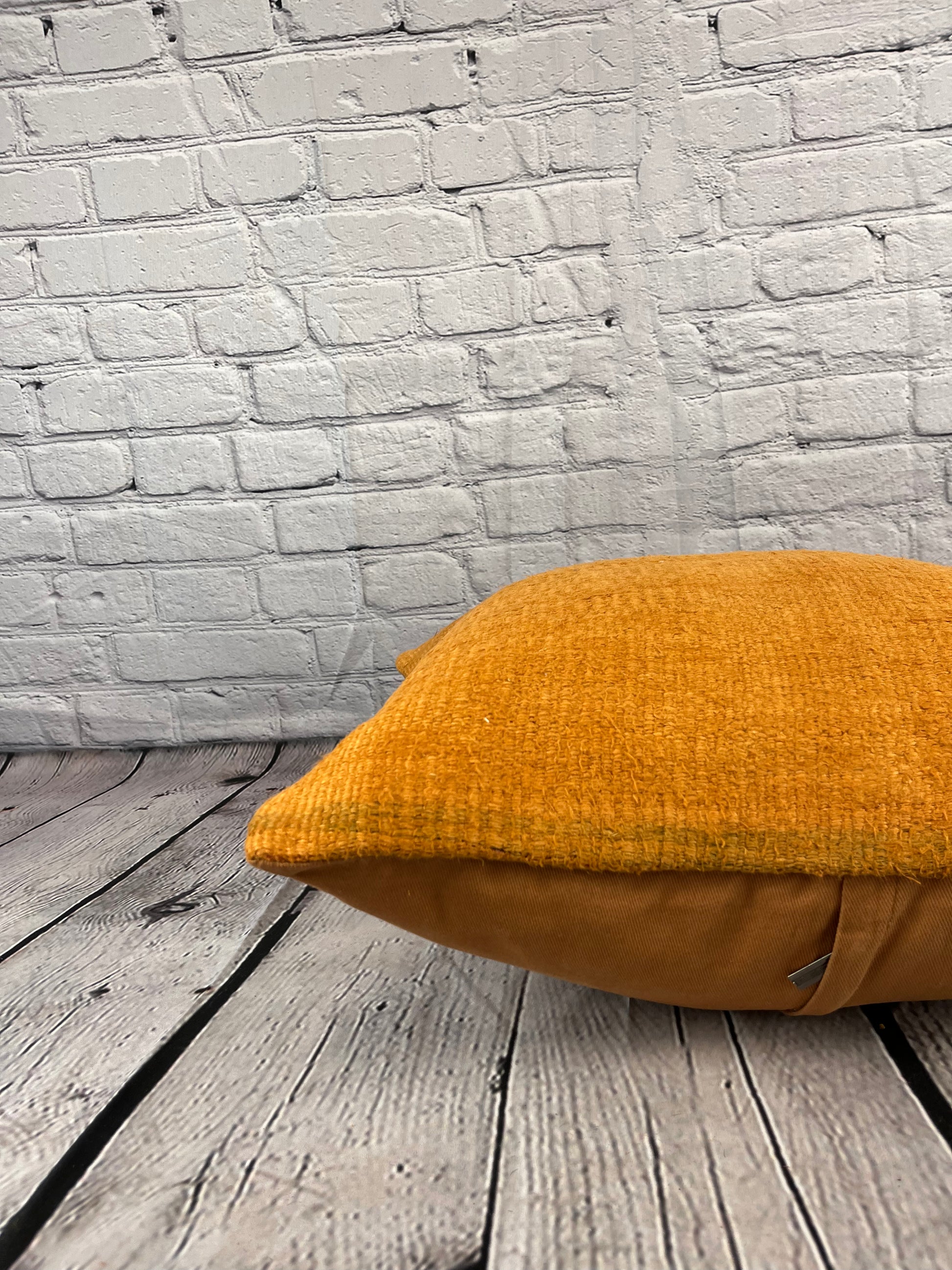 20 x 20 Hemp Pillow Turkish Cushion Natural Orange Pillow Cushion Cover #6296