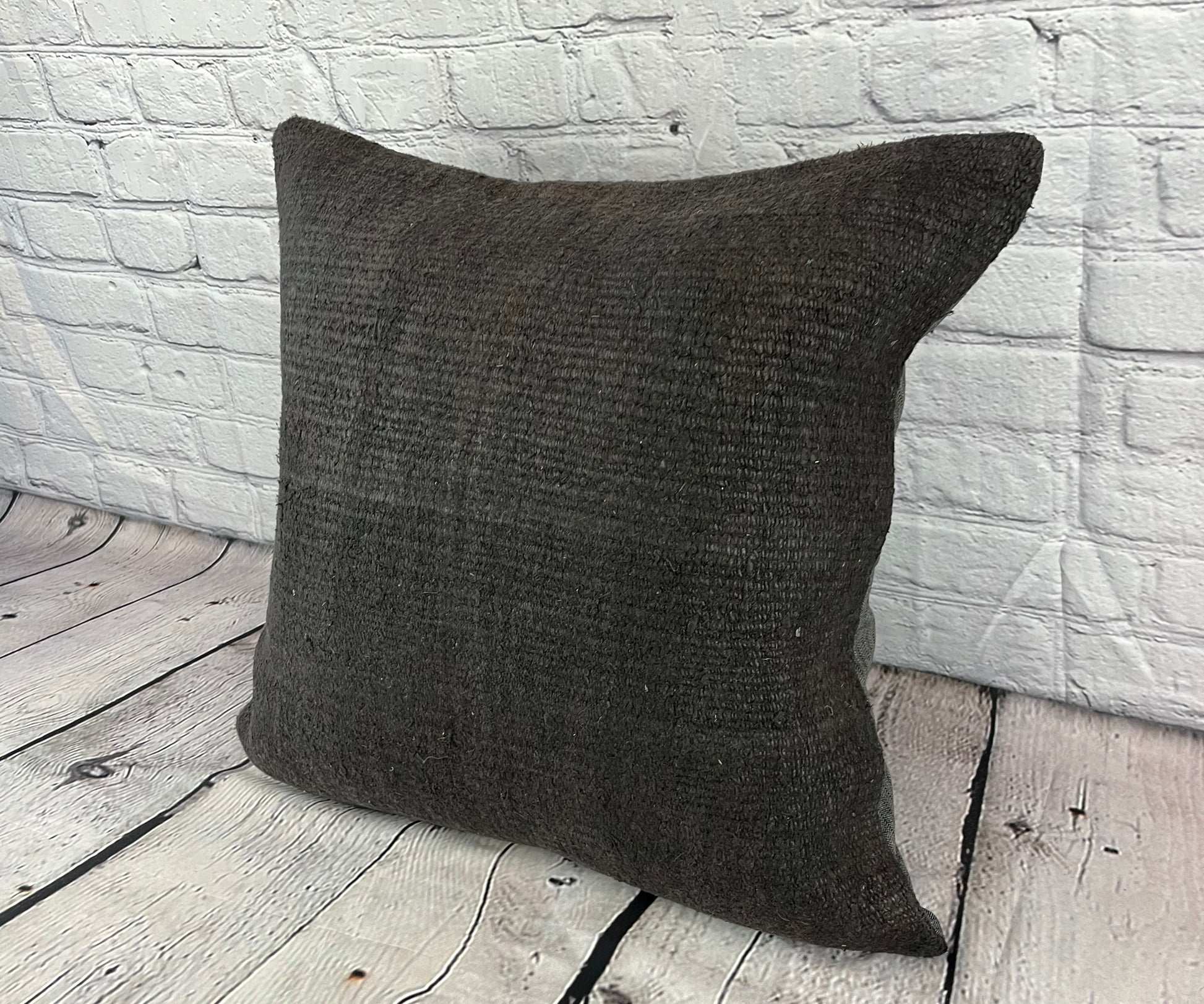 20 x 20 Hemp Pillow Turkish Cushion Natural Grayish Black Pillow Cushion Cover #6322