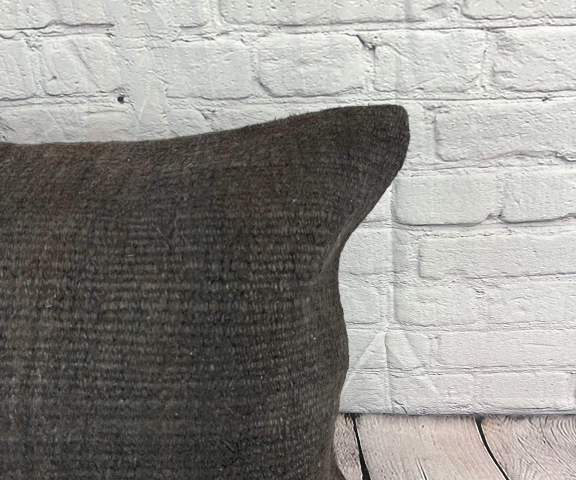 20 x 20 Hemp Pillow Turkish Cushion Natural Grayish Black Pillow Cushion Cover #6322