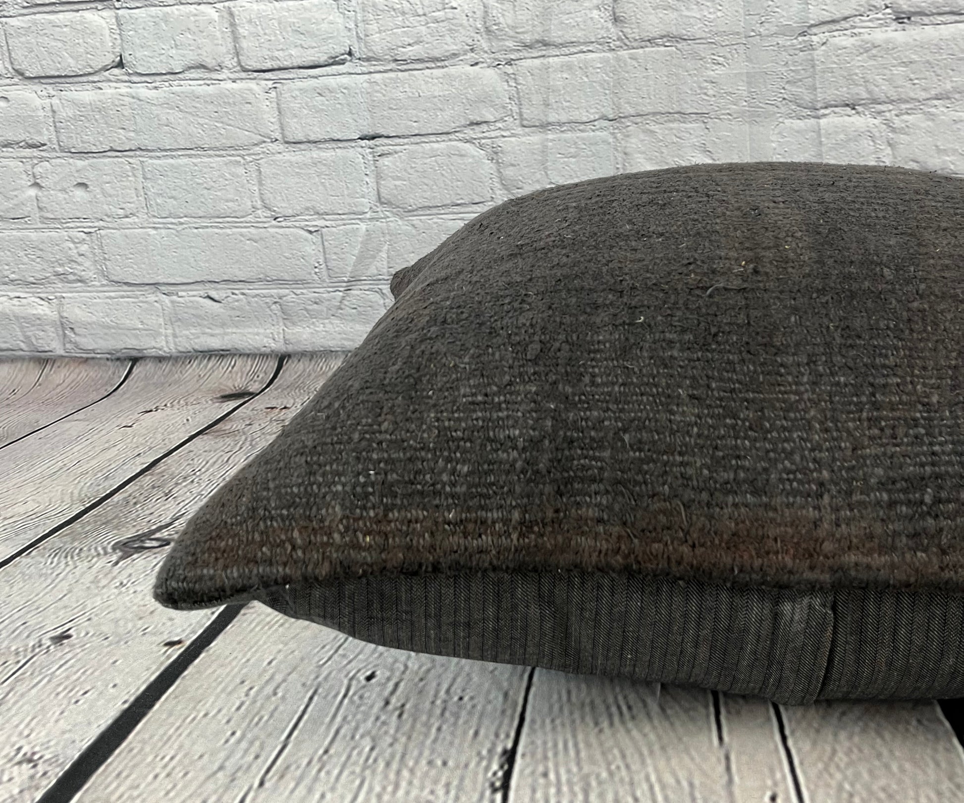 20 x 20 Hemp Pillow Turkish Cushion Natural Grayish Black Pillow Cushion Cover #6322