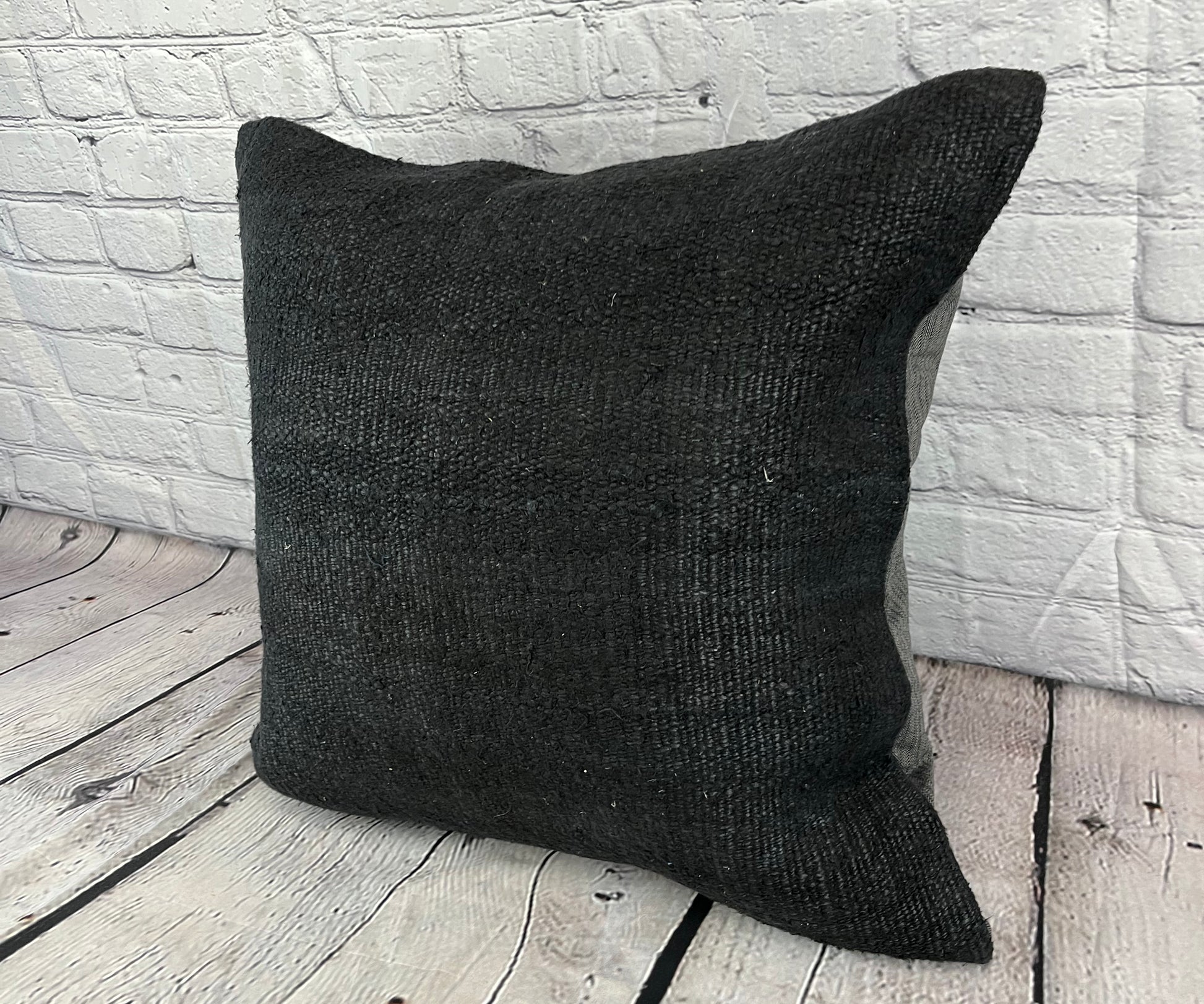 20 x 20 Hemp Pillow Turkish Cushion Natural Grayish Black Pillow Cushion Cover #6326