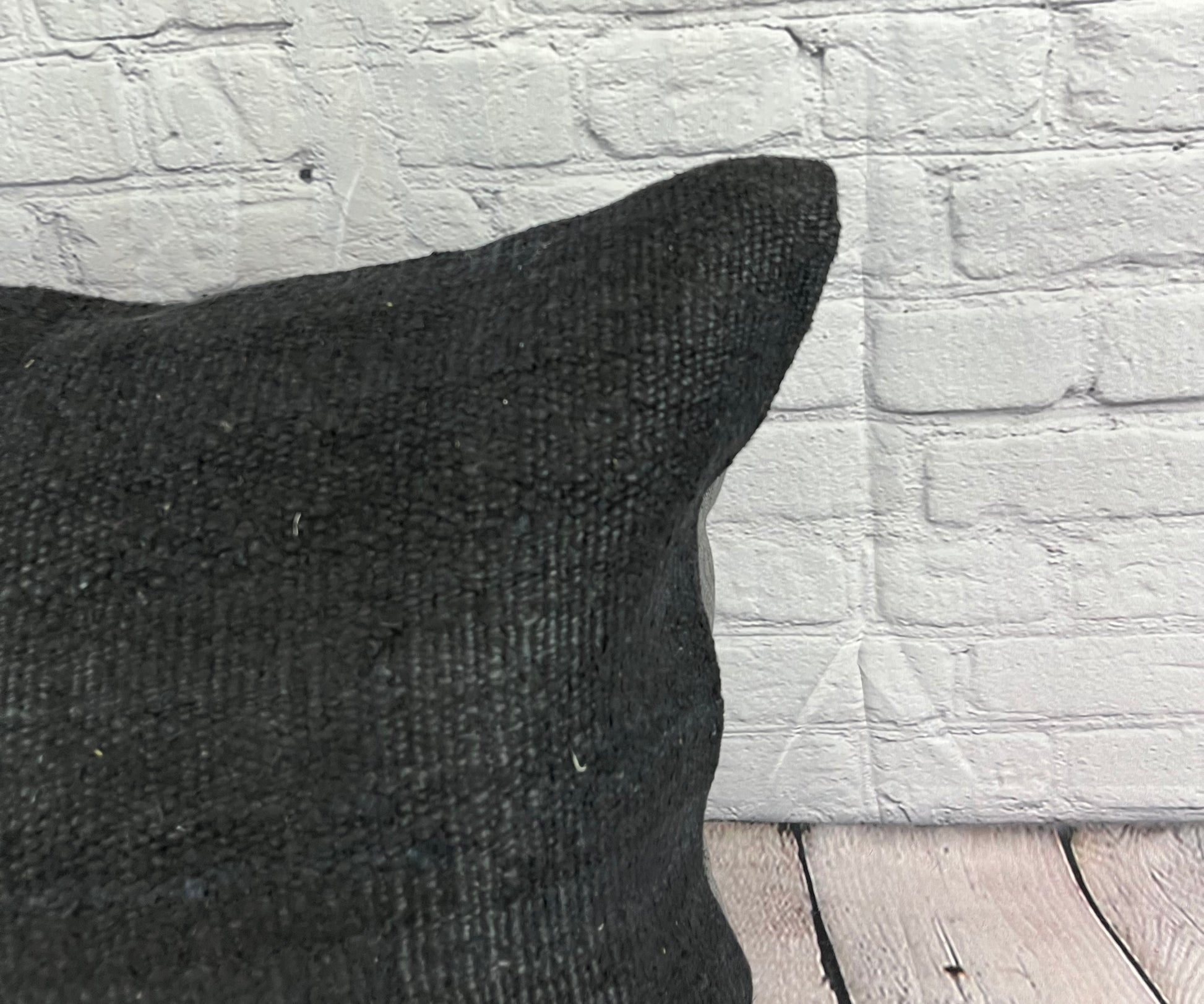 20 x 20 Hemp Pillow Turkish Cushion Natural Grayish Black Pillow Cushion Cover #6326