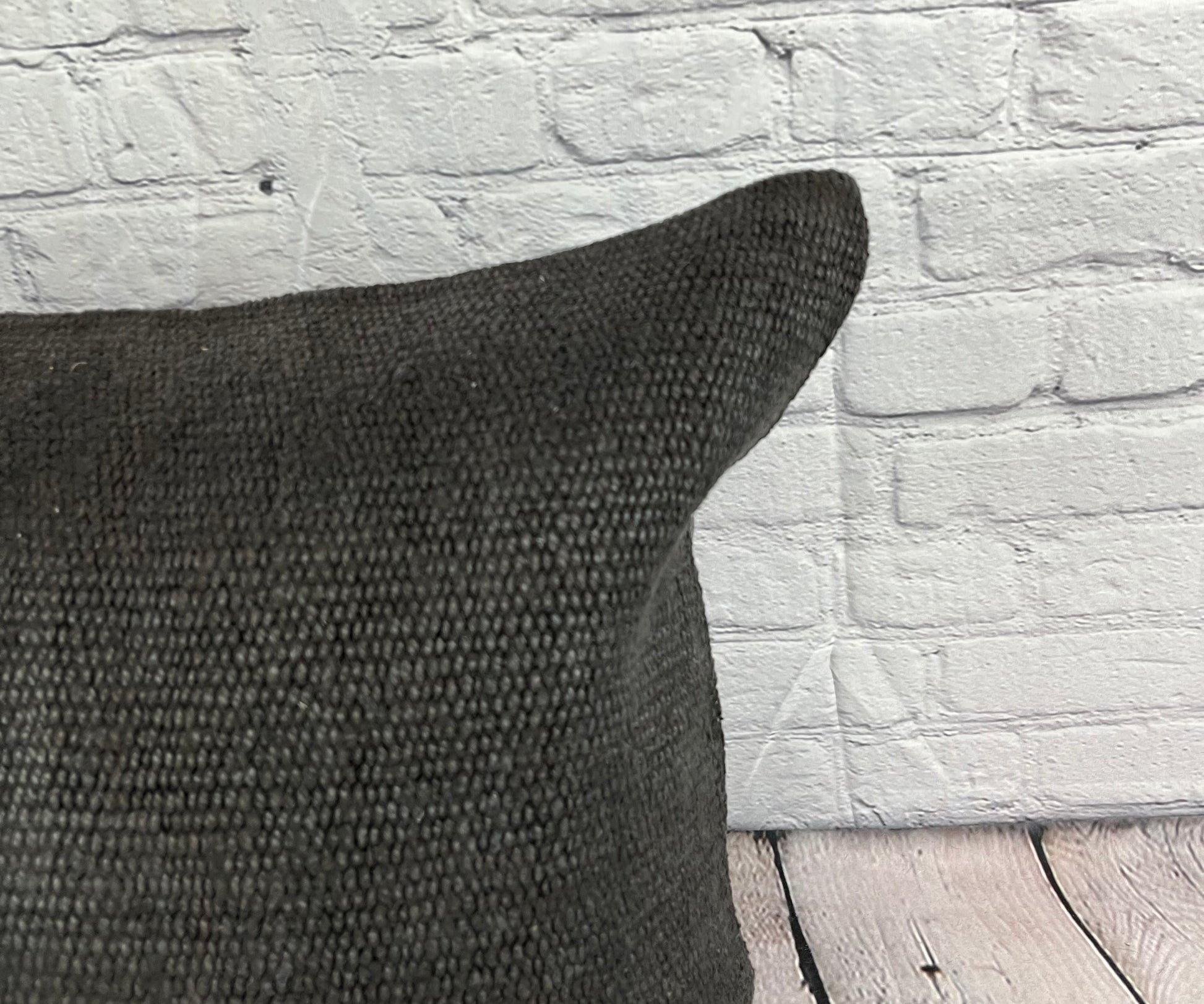 20 x 20 Hemp Pillow Turkish Cushion Natural Grayish Black Pillow Cushion Cover #6326