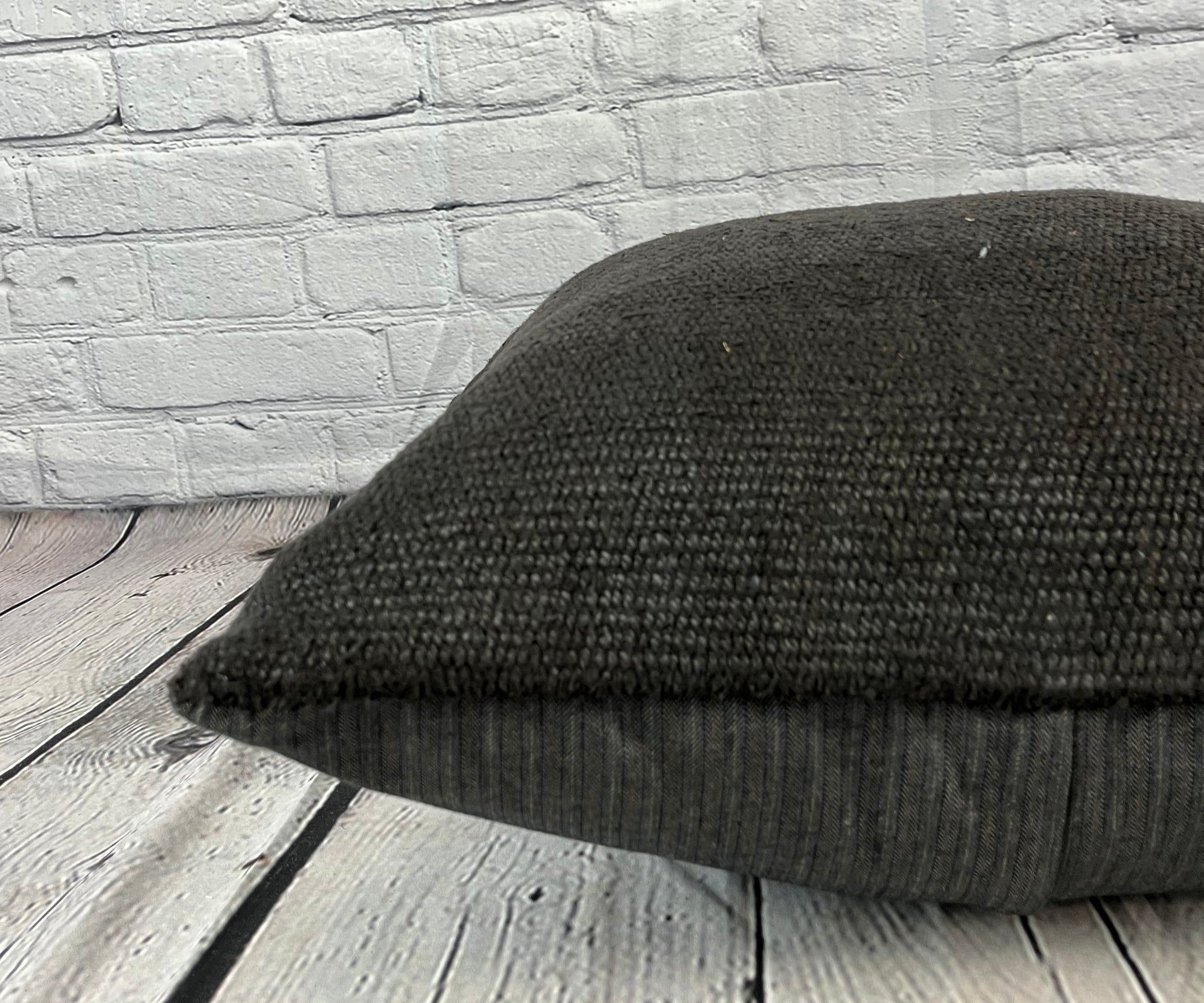 20 x 20 Hemp Pillow Turkish Cushion Natural Grayish Black Pillow Cushion Cover #6326