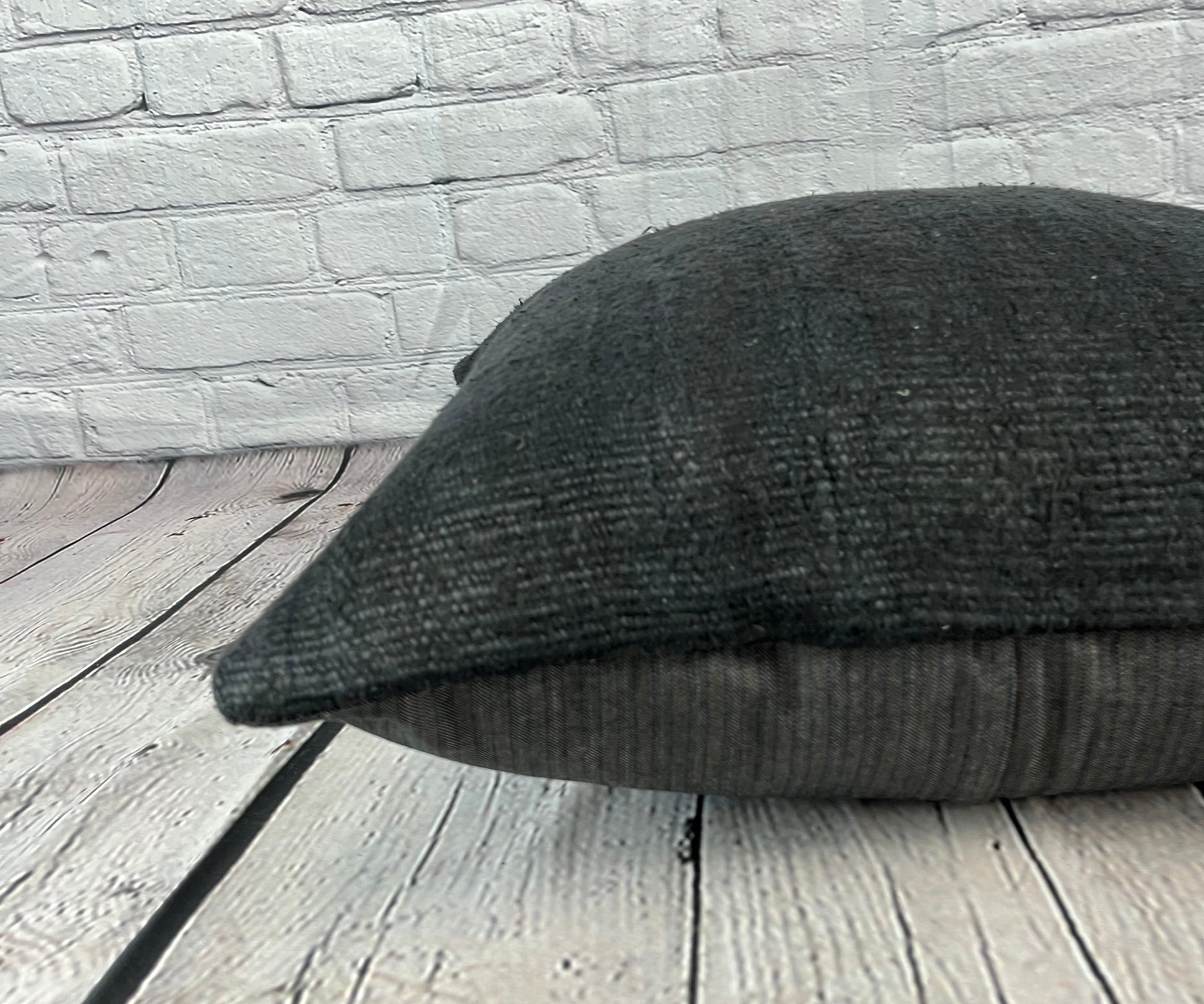 20 x 20 Hemp Pillow Turkish Cushion Natural Grayish Black Pillow Cushion Cover #6335
