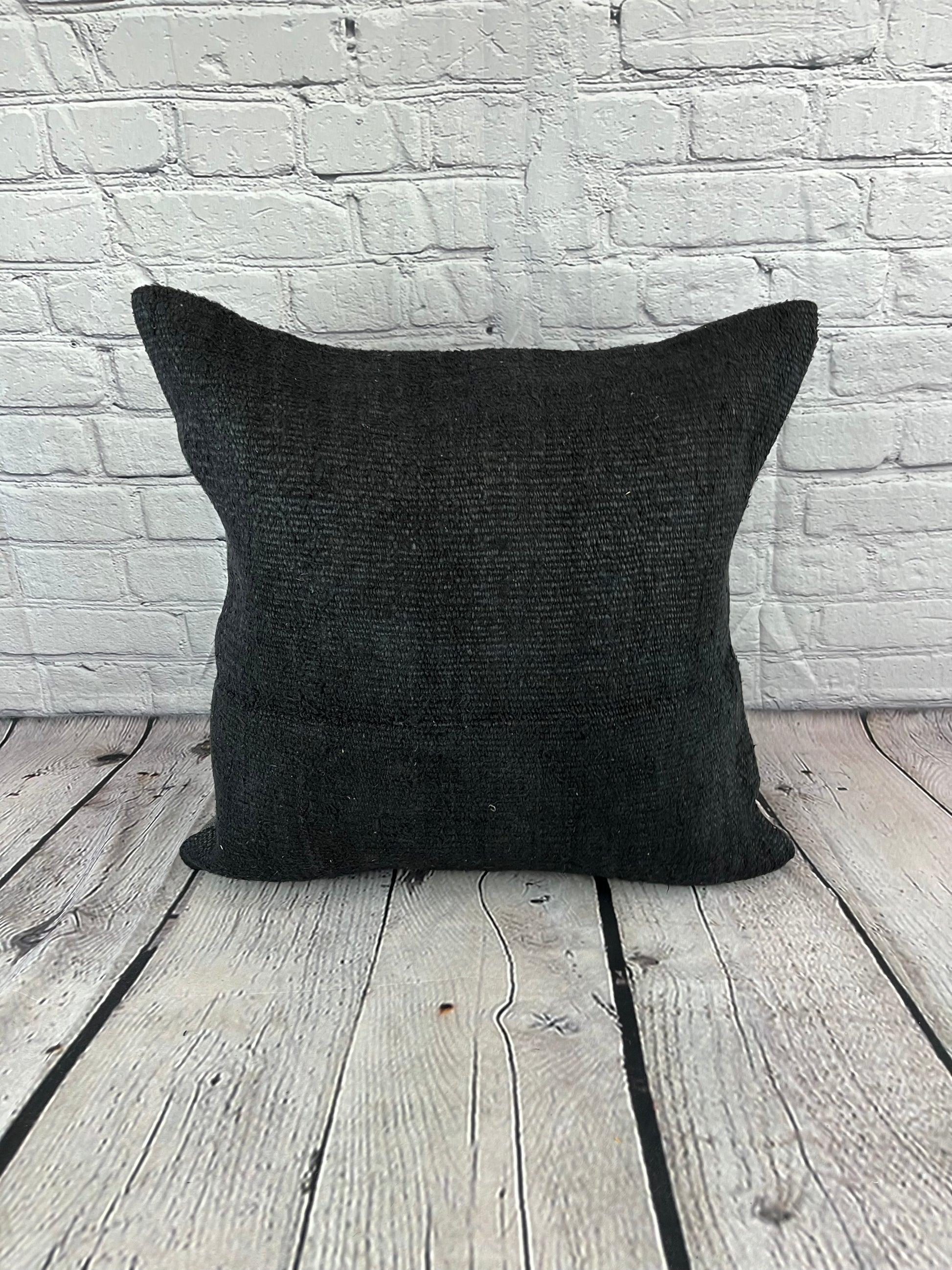 20 x 20 Hemp Pillow Turkish Cushion Natural Grayish Black Pillow Cushion Cover #6337