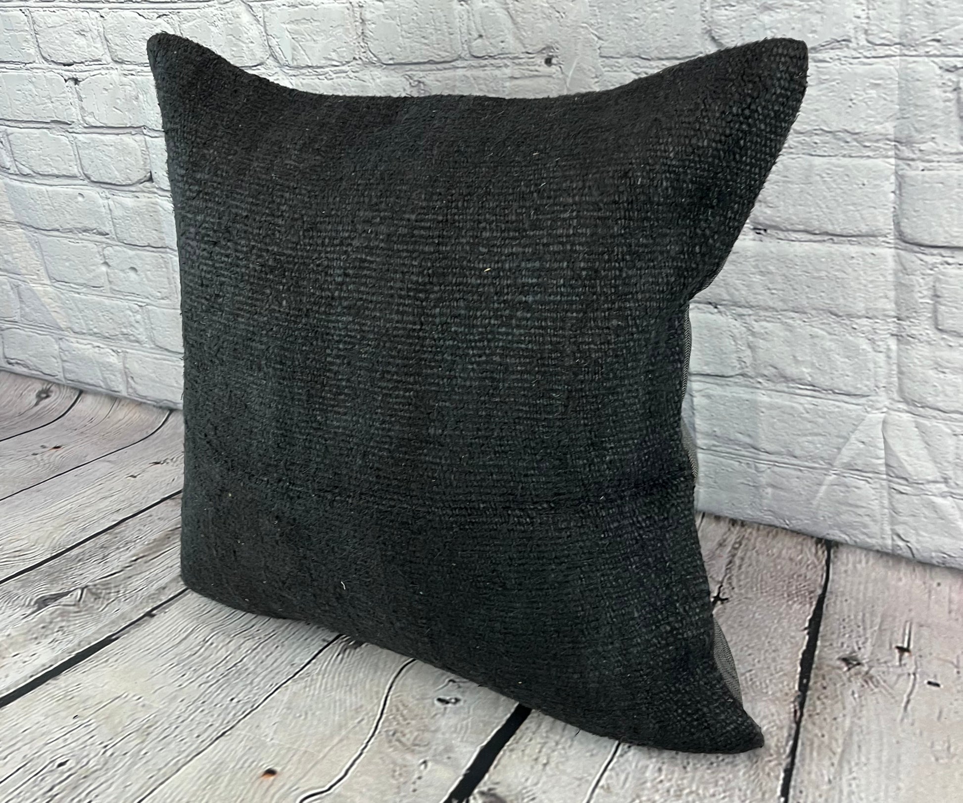 20 x 20 Hemp Pillow Turkish Cushion Natural Grayish Black Pillow Cushion Cover #6337
