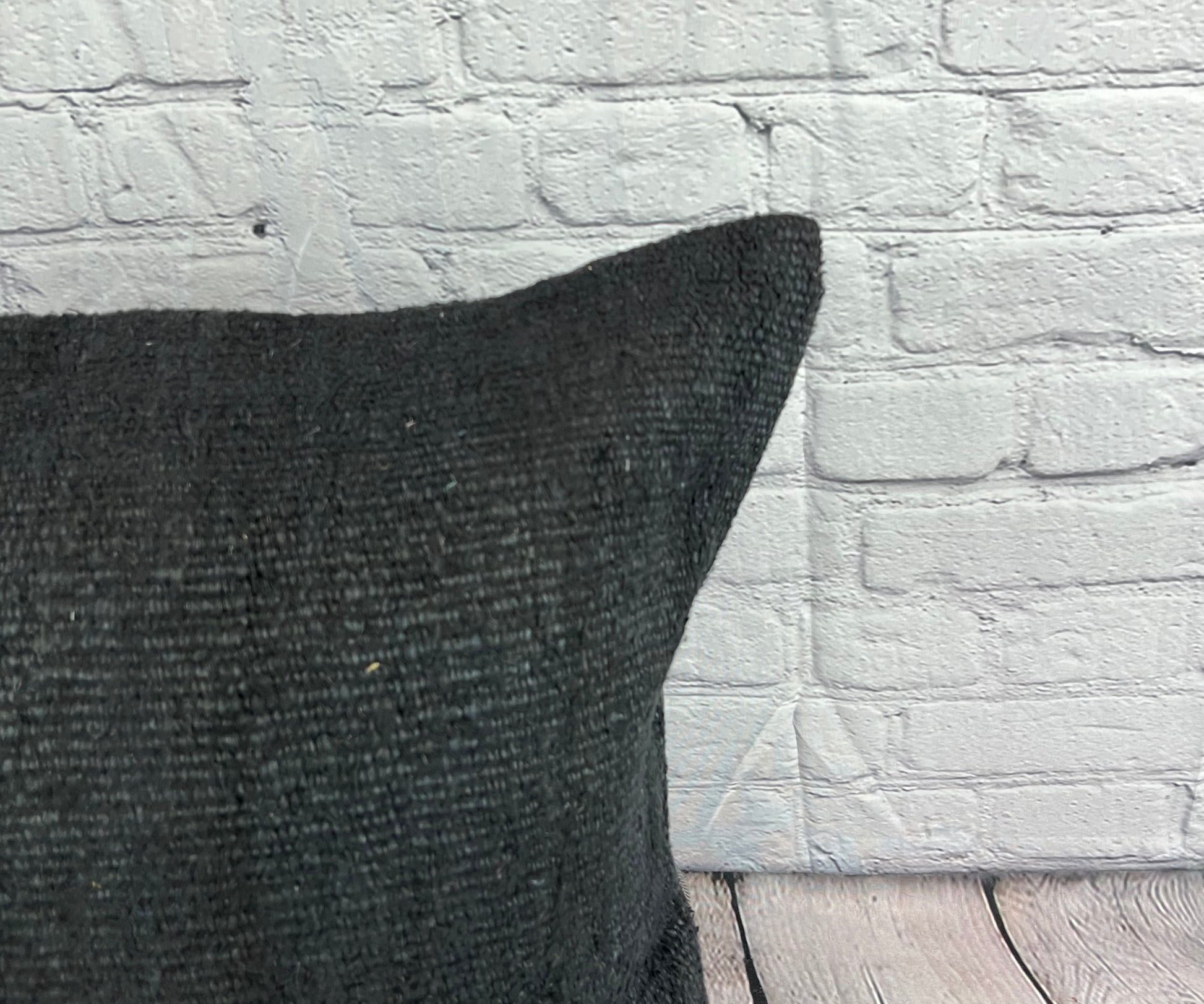 20 x 20 Hemp Pillow Turkish Cushion Natural Grayish Black Pillow Cushion Cover #6337