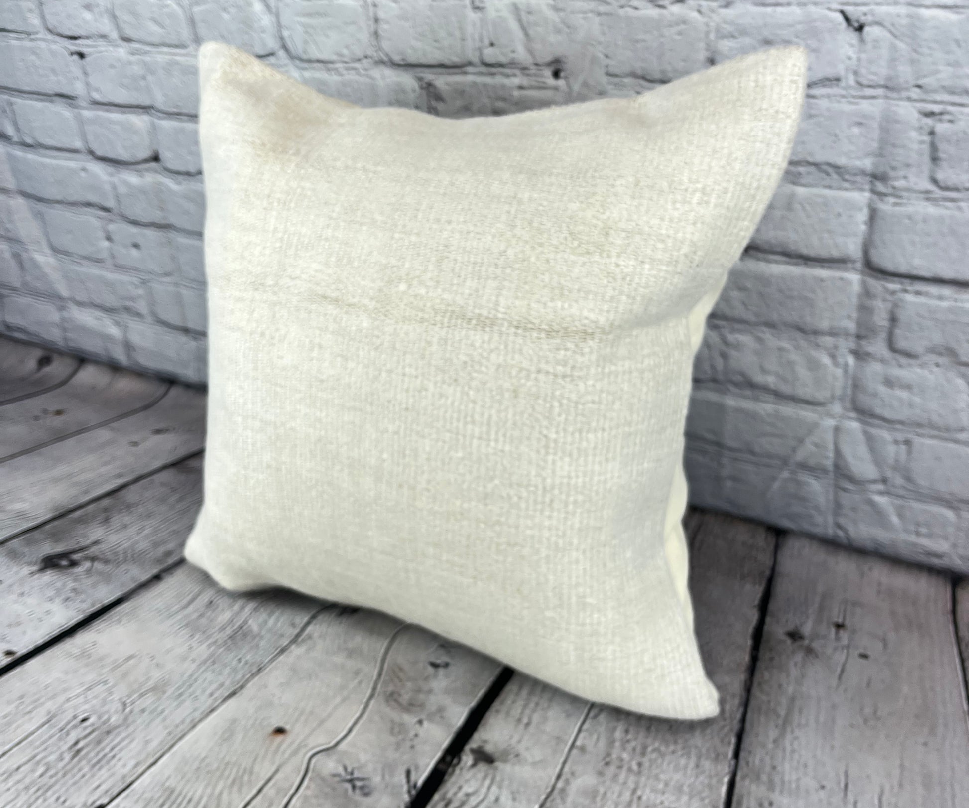 20 x 20 Hemp Pillow Turkish Cushion Natural Grayish White Pillow Cushion Cover #6509