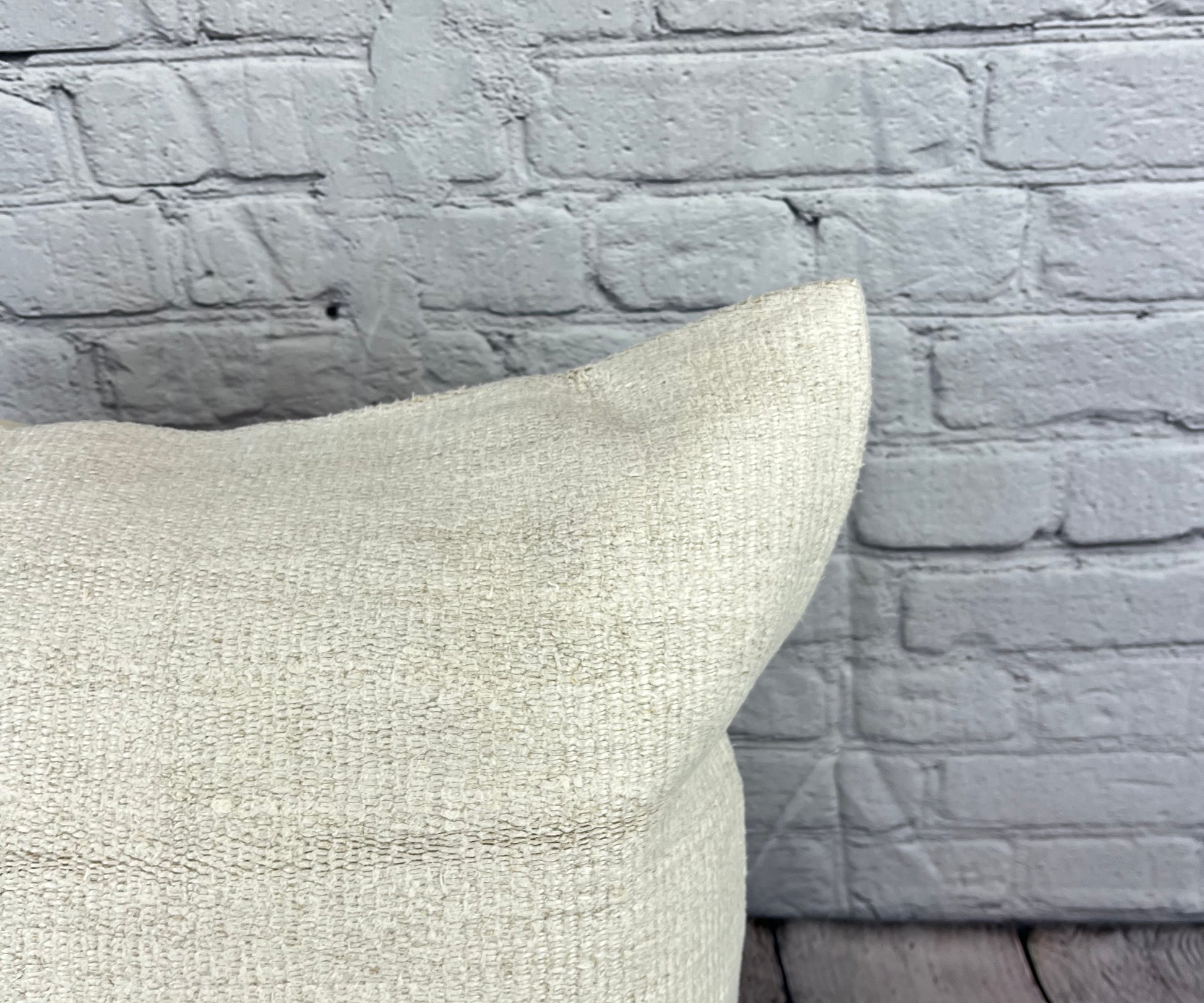 20 x 20 Hemp Pillow Turkish Cushion Natural Grayish White Pillow Cushion Cover #6509