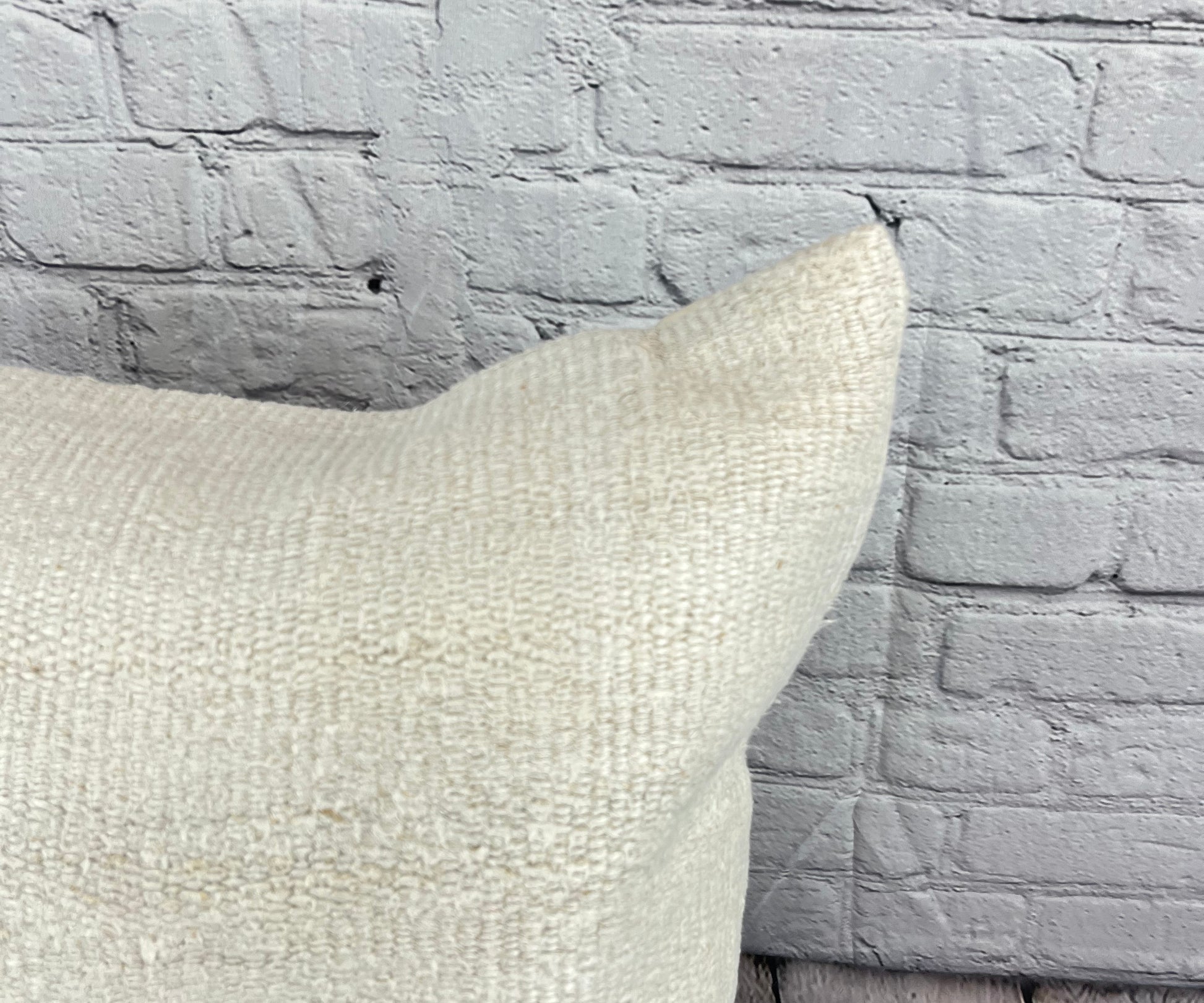 20 x 20 Hemp Pillow Turkish Cushion Natural Grayish White Pillow Cushion Cover #6513