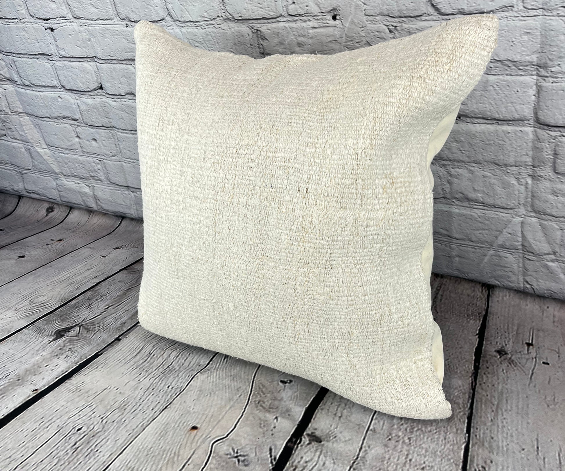 20 x 20 Hemp Pillow Turkish Cushion Natural Grayish White Pillow Cushion Cover #6516