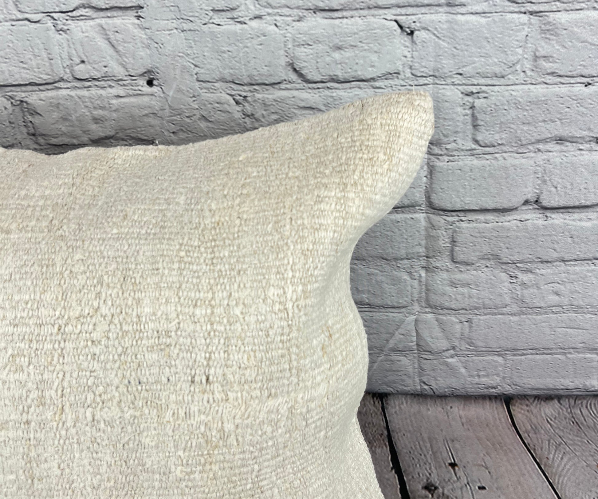 20 x 20 Hemp Pillow Turkish Cushion Natural Grayish White Pillow Cushion Cover #6516
