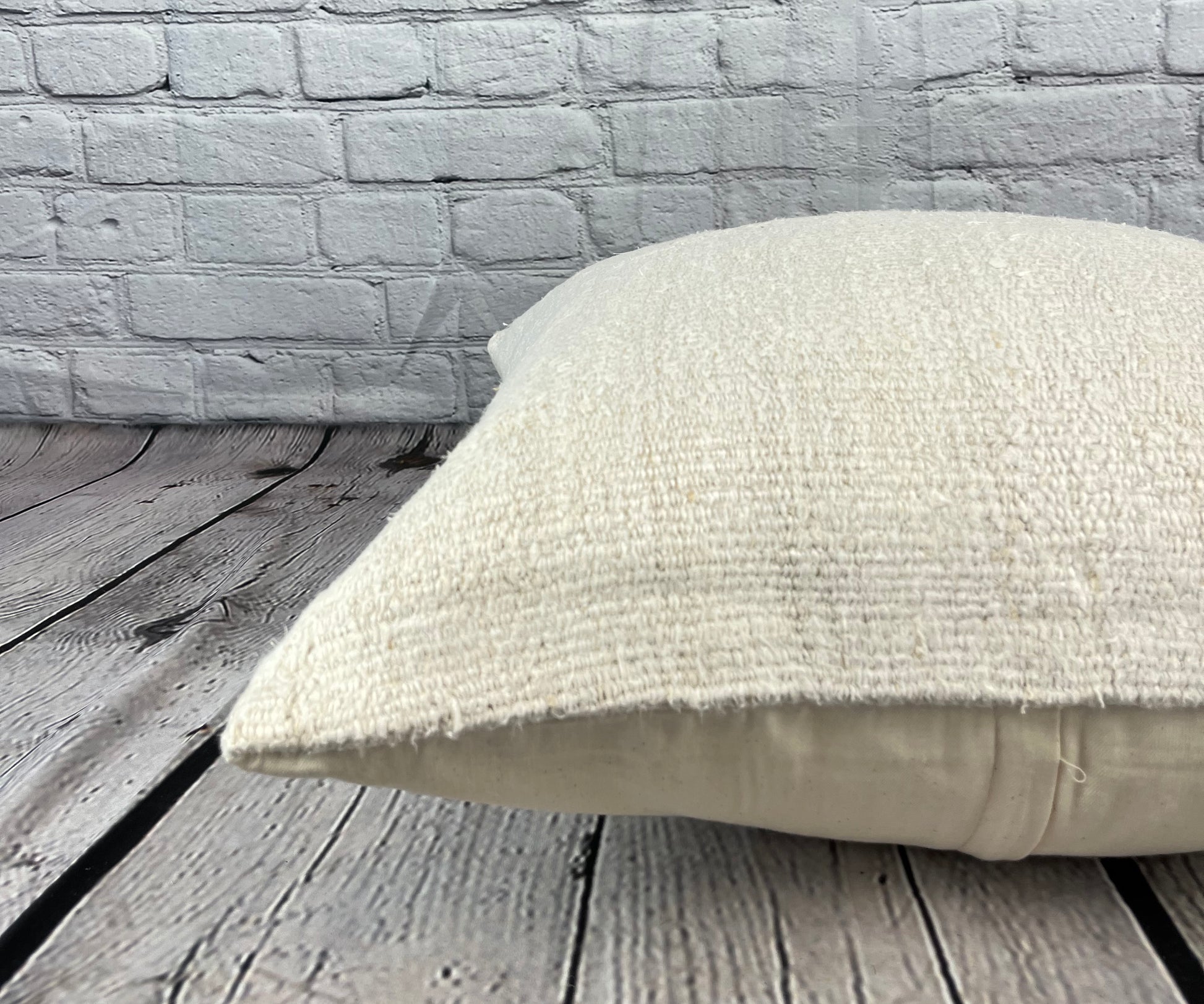 20 x 20 Hemp Pillow Turkish Cushion Natural Grayish White Pillow Cushion Cover #6516