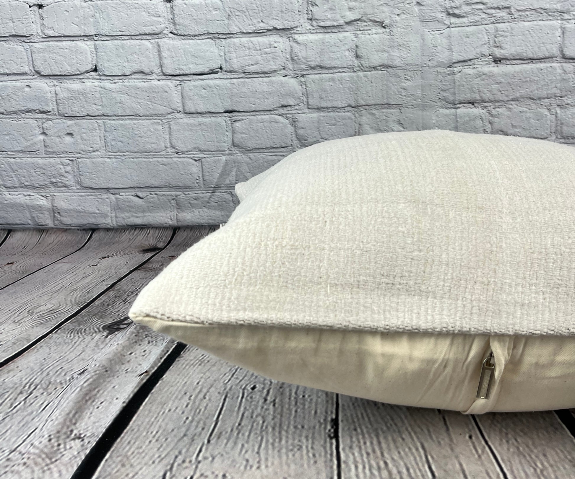20 x 20 Hemp Pillow Turkish Cushion Natural Grayish White Pillow Cushion Cover #6518