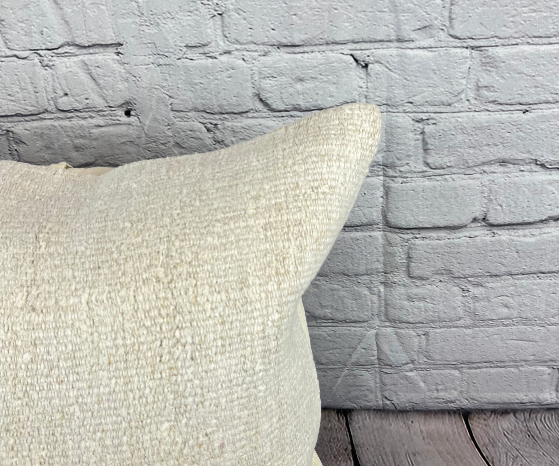 20 x 20 Hemp Pillow Turkish Cushion Natural Grayish White Pillow Cushion Cover #6523