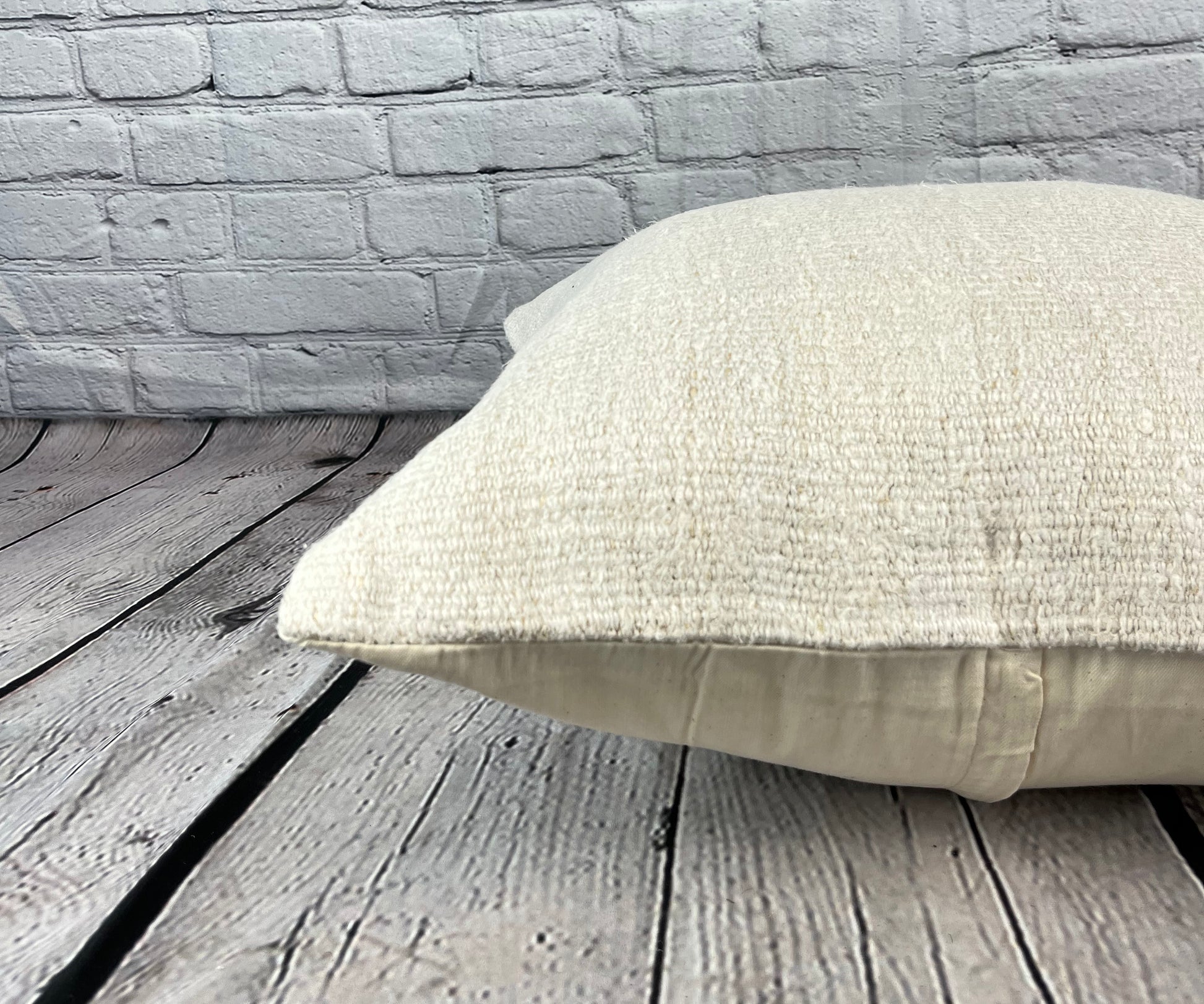 20 x 20 Hemp Pillow Turkish Cushion Natural Grayish White Pillow Cushion Cover #6523