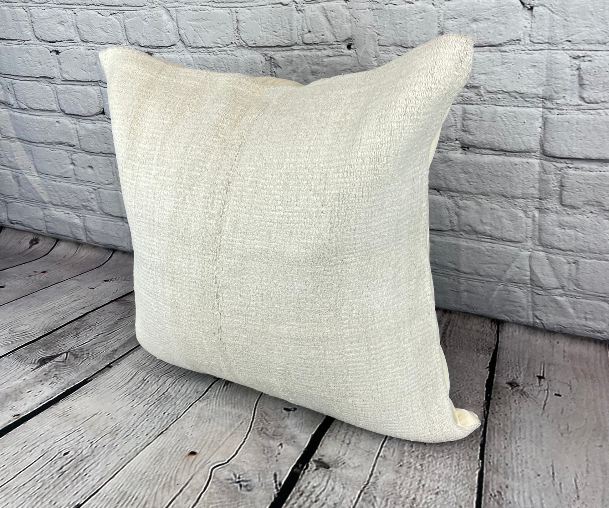 20 x 20 Hemp Pillow Turkish Cushion Natural Grayish White Pillow Cushion Cover #6527