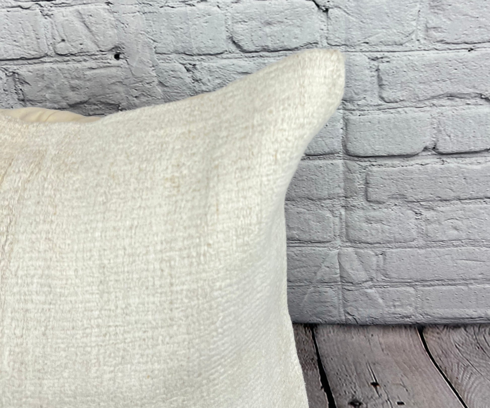 20 x 20 Hemp Pillow Turkish Cushion Natural Grayish White Pillow Cushion Cover #6527