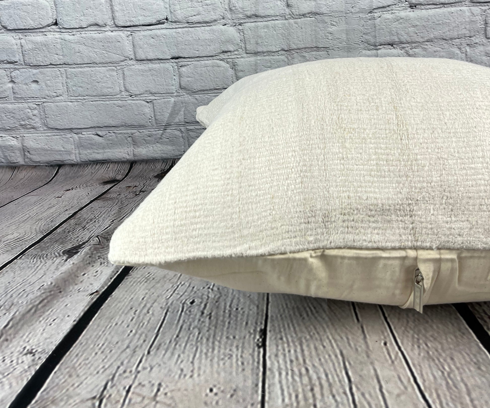 20 x 20 Hemp Pillow Turkish Cushion Natural Grayish White Pillow Cushion Cover #6527