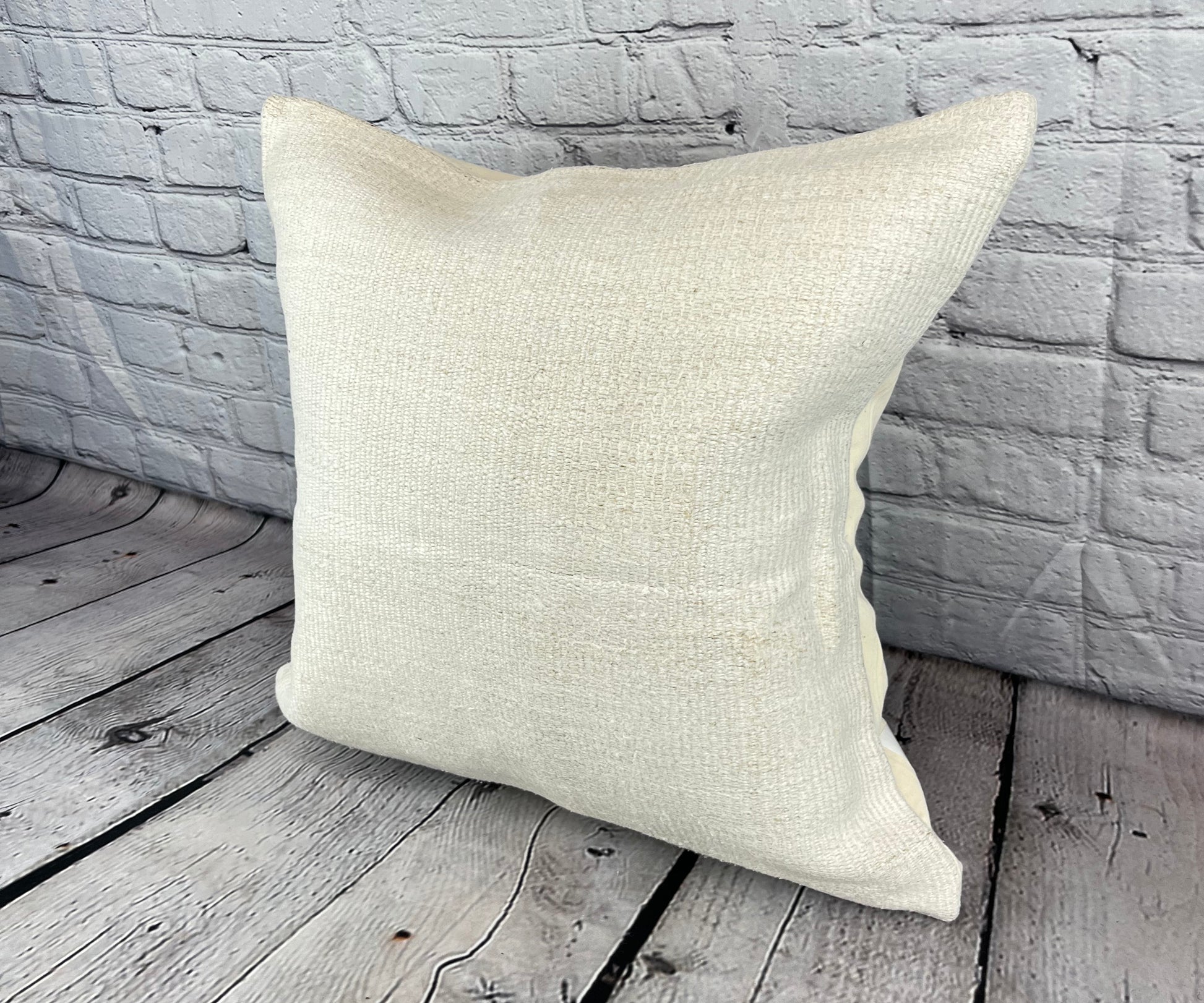 20 x 20 Hemp Pillow Turkish Cushion Natural Grayish White Pillow Cushion Cover #6529