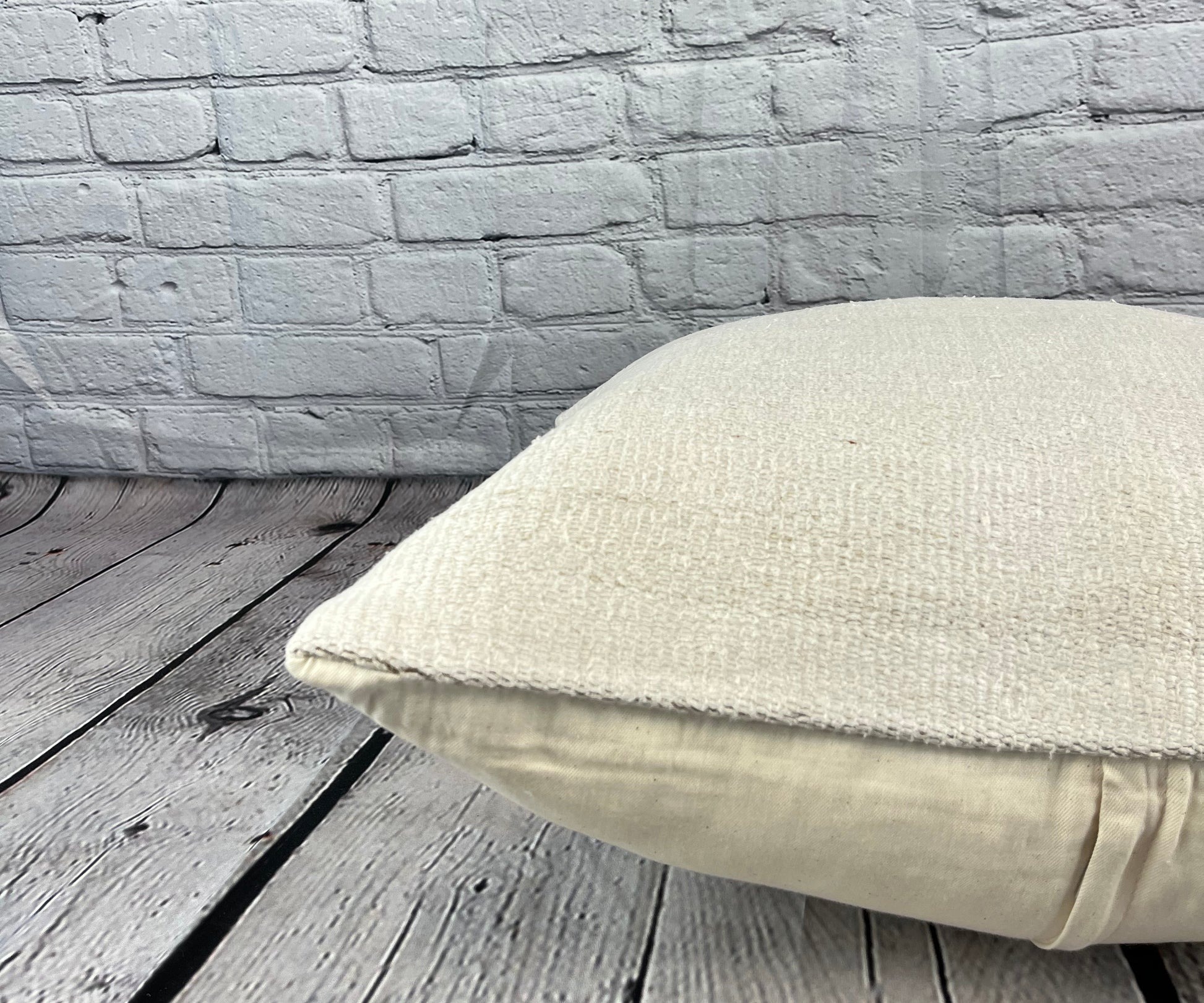 20 x 20 Hemp Pillow Turkish Cushion Natural Grayish White Pillow Cushion Cover #6529