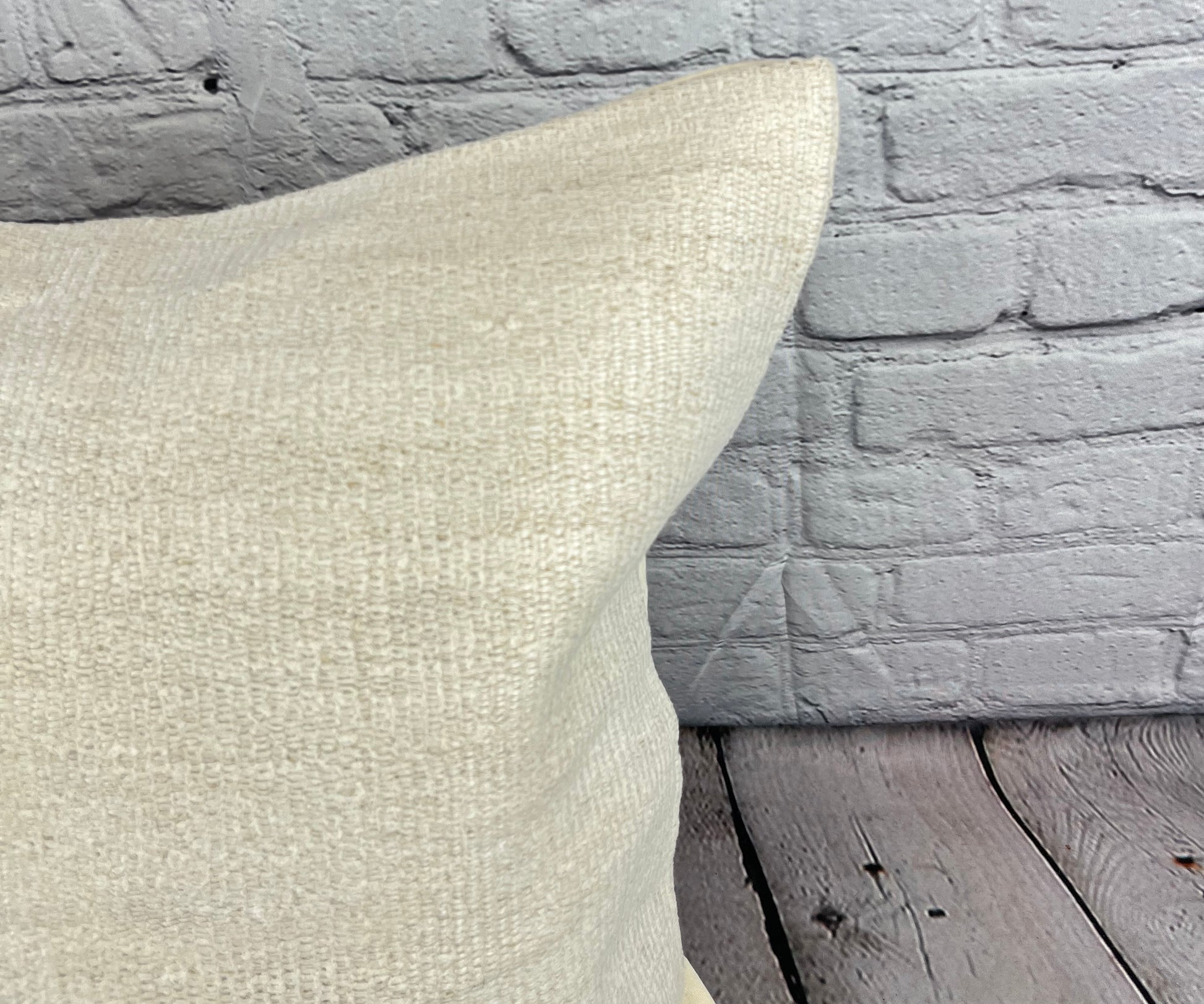 20 x 20 Hemp Pillow Turkish Cushion Natural Grayish White Pillow Cushion Cover #6530