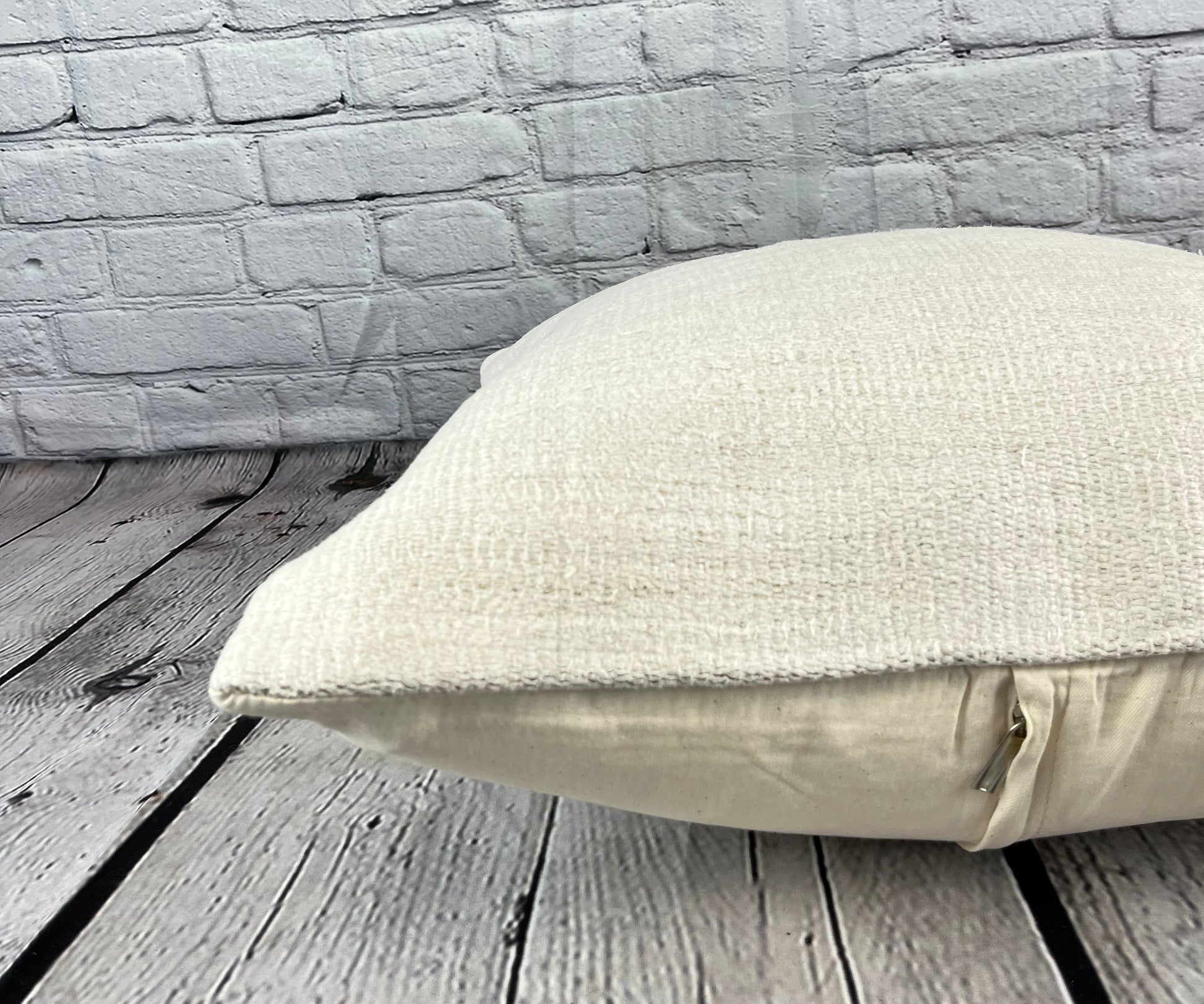 20 x 20 Hemp Pillow Turkish Cushion Natural Grayish White Pillow Cushion Cover #6530