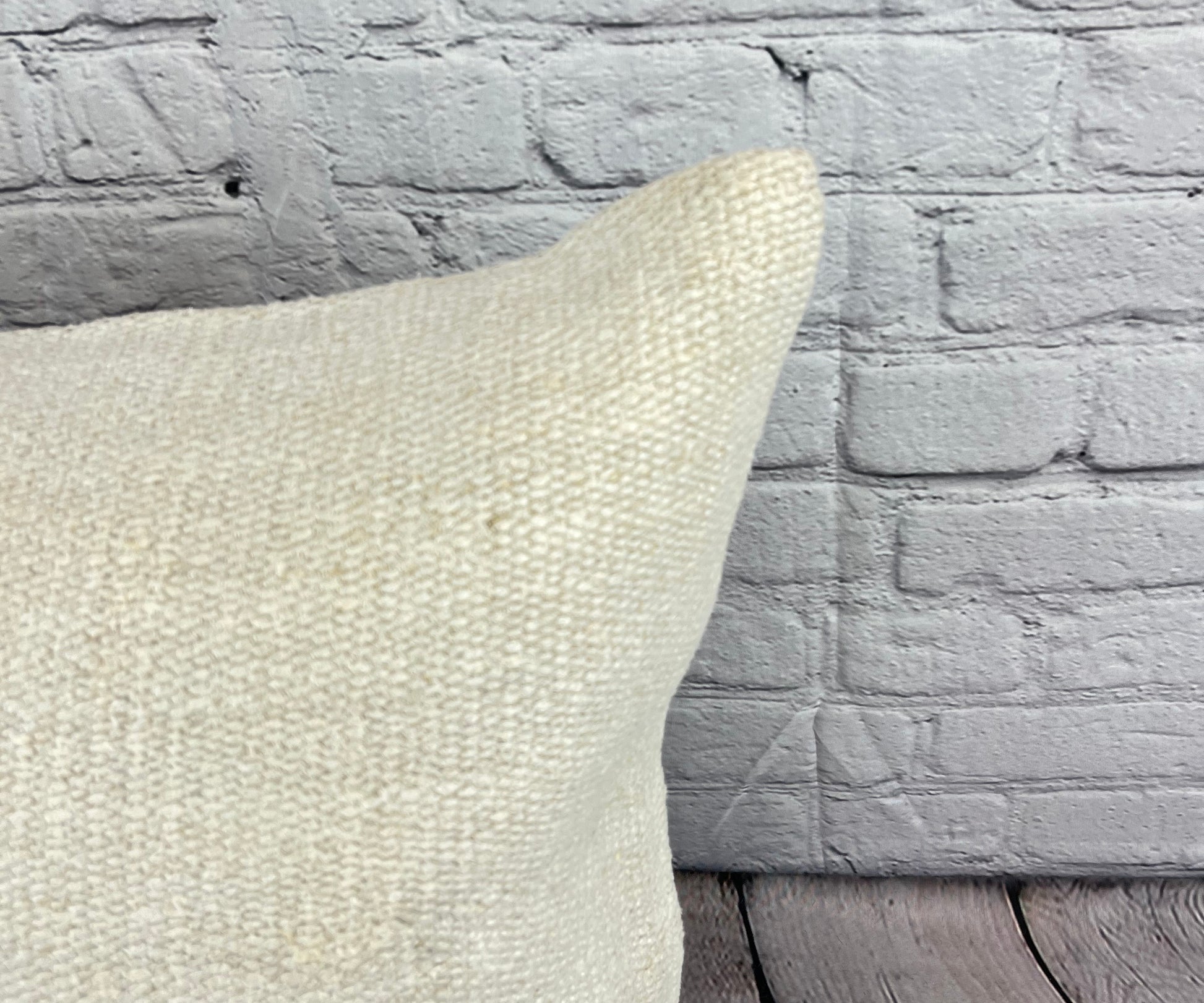 20 x 20 Hemp Pillow Turkish Cushion Natural Grayish White Pillow Cushion Cover #6114
