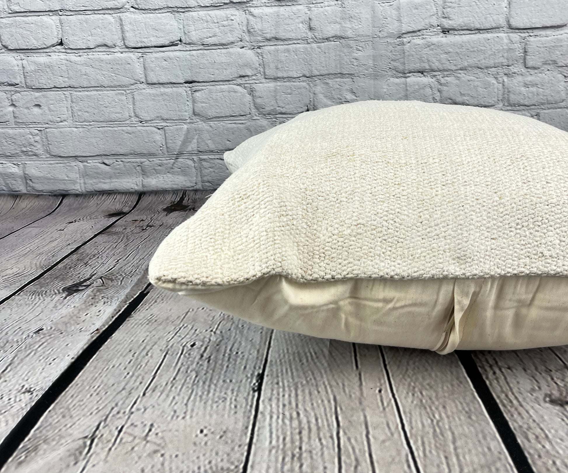 20 x 20 Hemp Pillow Turkish Cushion Natural Grayish White Pillow Cushion Cover #6114