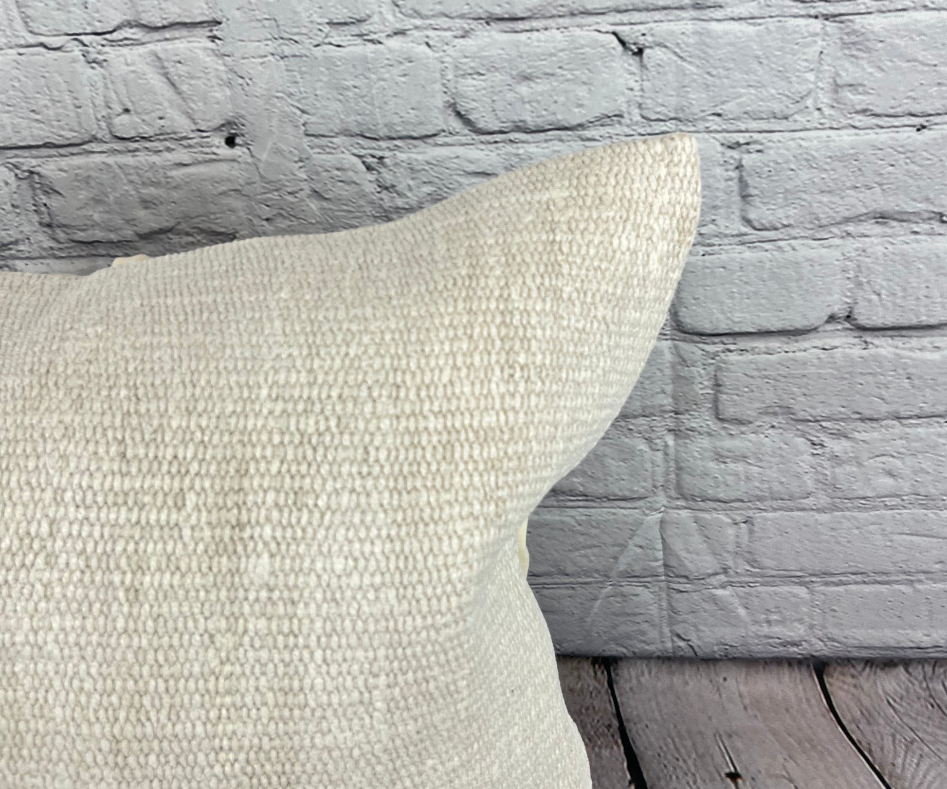 20 x 20 Hemp Pillow Turkish Cushion Natural Grayish White Pillow Cushion Cover #6611