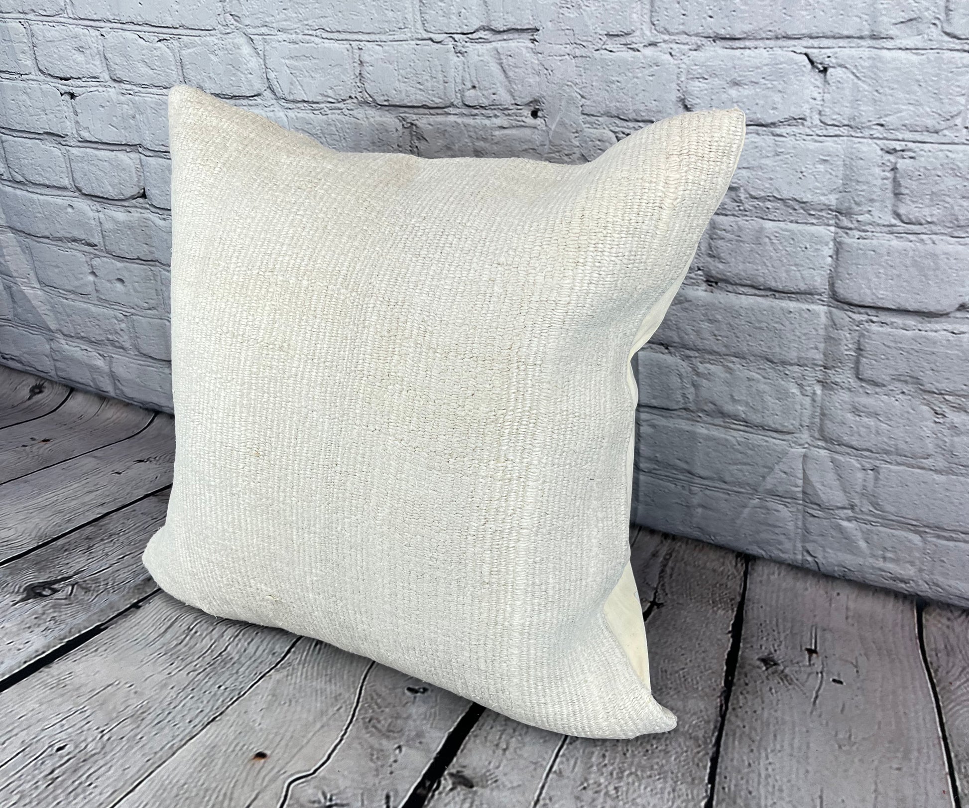 20 x 20 Hemp Pillow Turkish Cushion Natural Grayish White Pillow Cushion Cover #6594