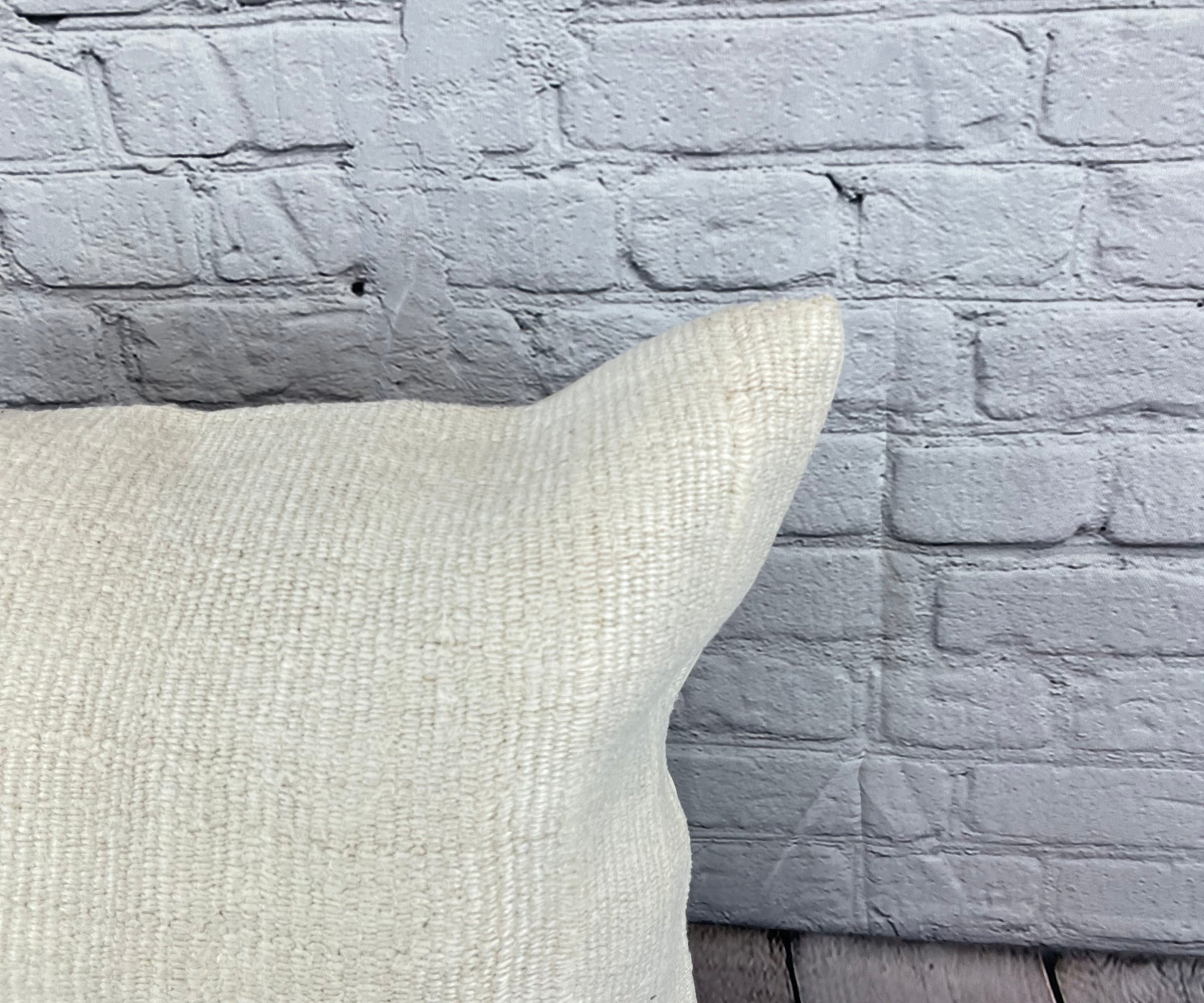 20 x 20 Hemp Pillow Turkish Cushion Natural Grayish White Pillow Cushion Cover #6594