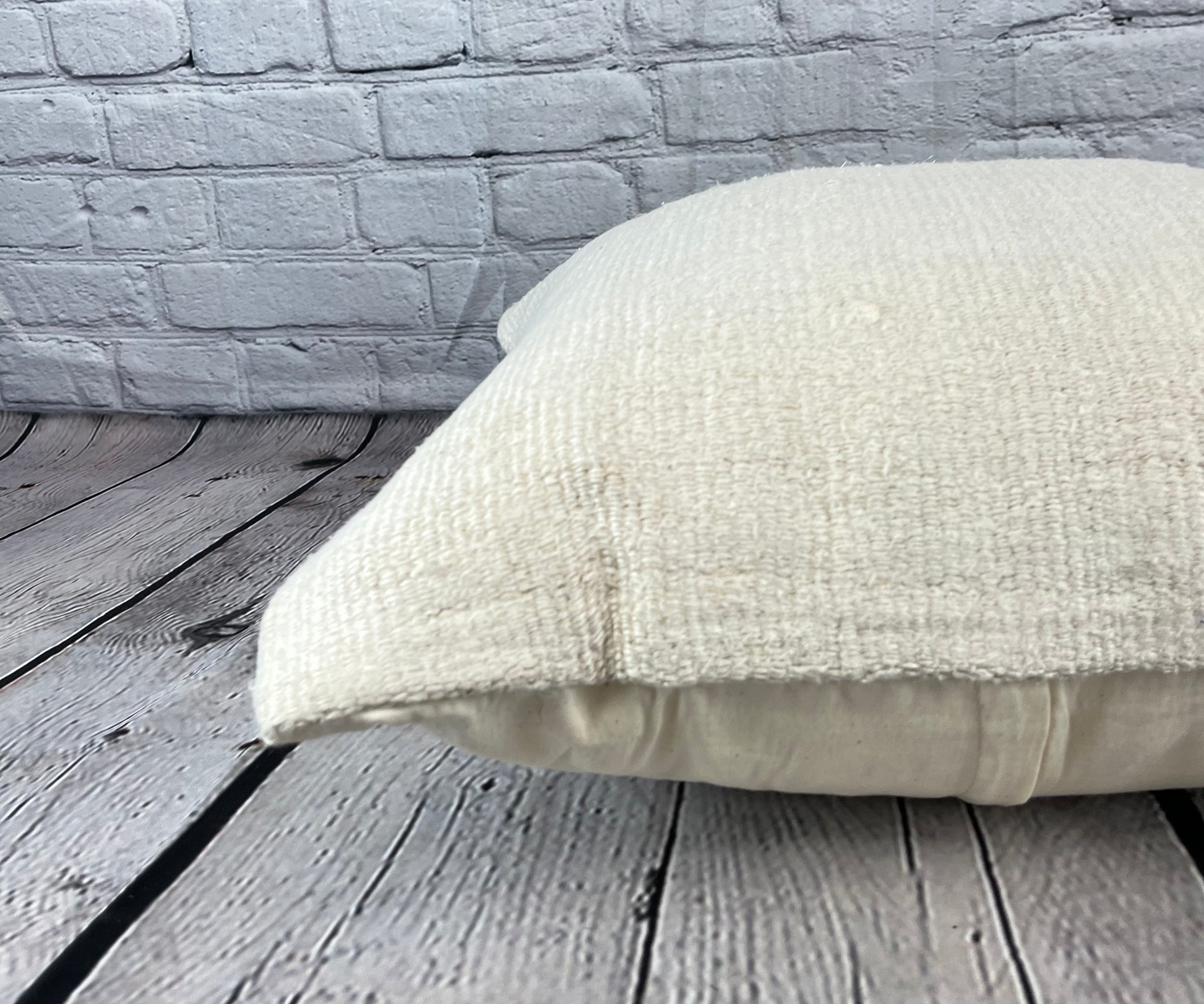 20 x 20 Hemp Pillow Turkish Cushion Natural Grayish White Pillow Cushion Cover #6594