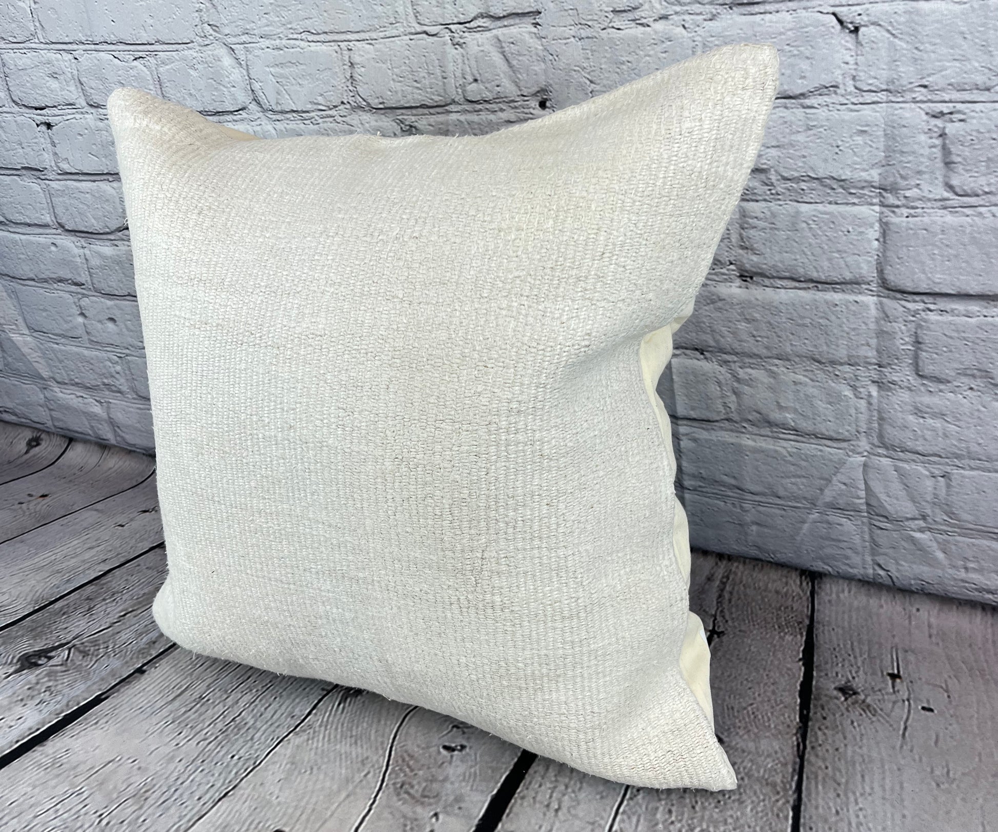 20 x 20 Hemp Pillow Turkish Cushion Natural Grayish White Pillow Cushion Cover #6595