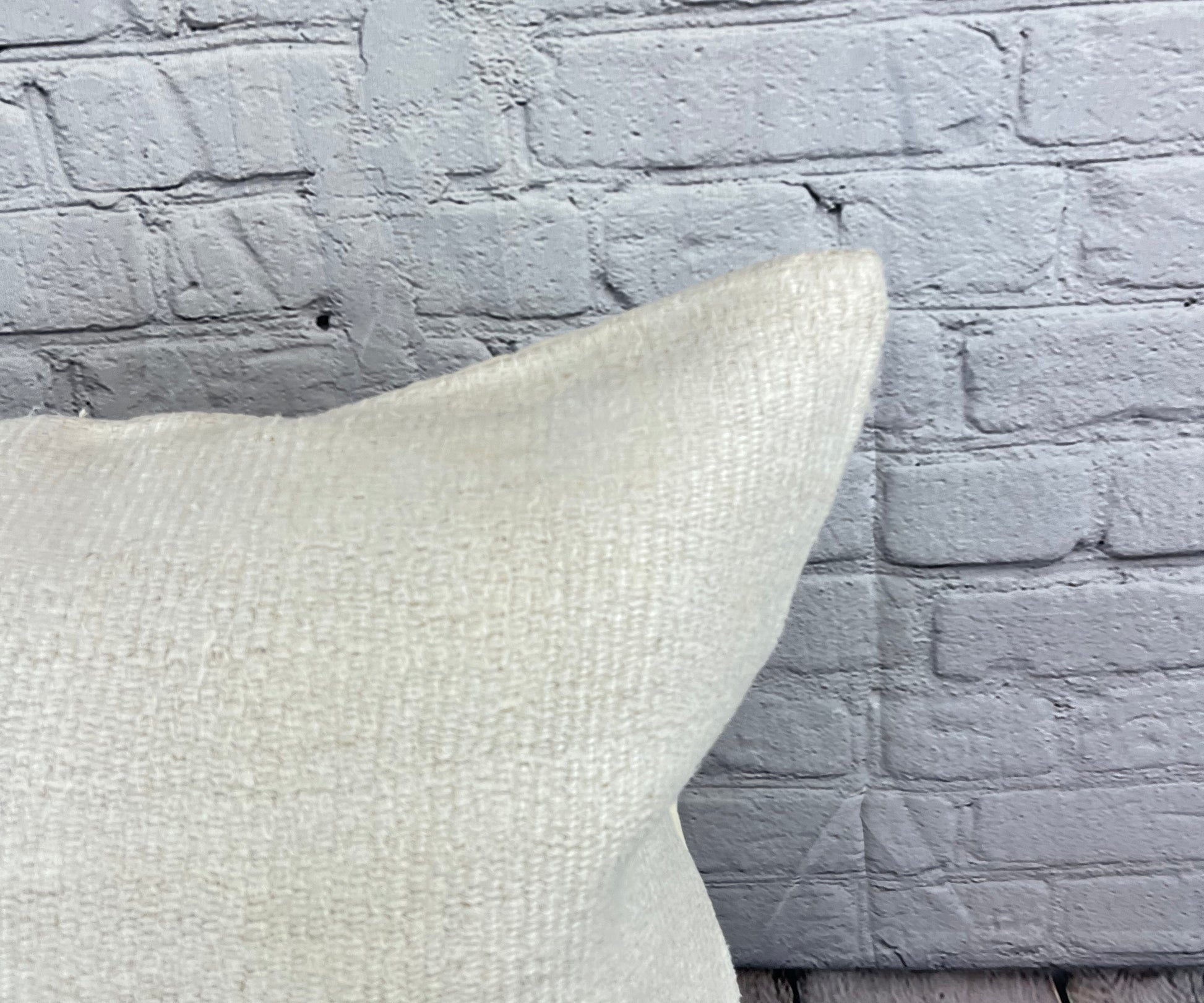 20 x 20 Hemp Pillow Turkish Cushion Natural Grayish White Pillow Cushion Cover #6595