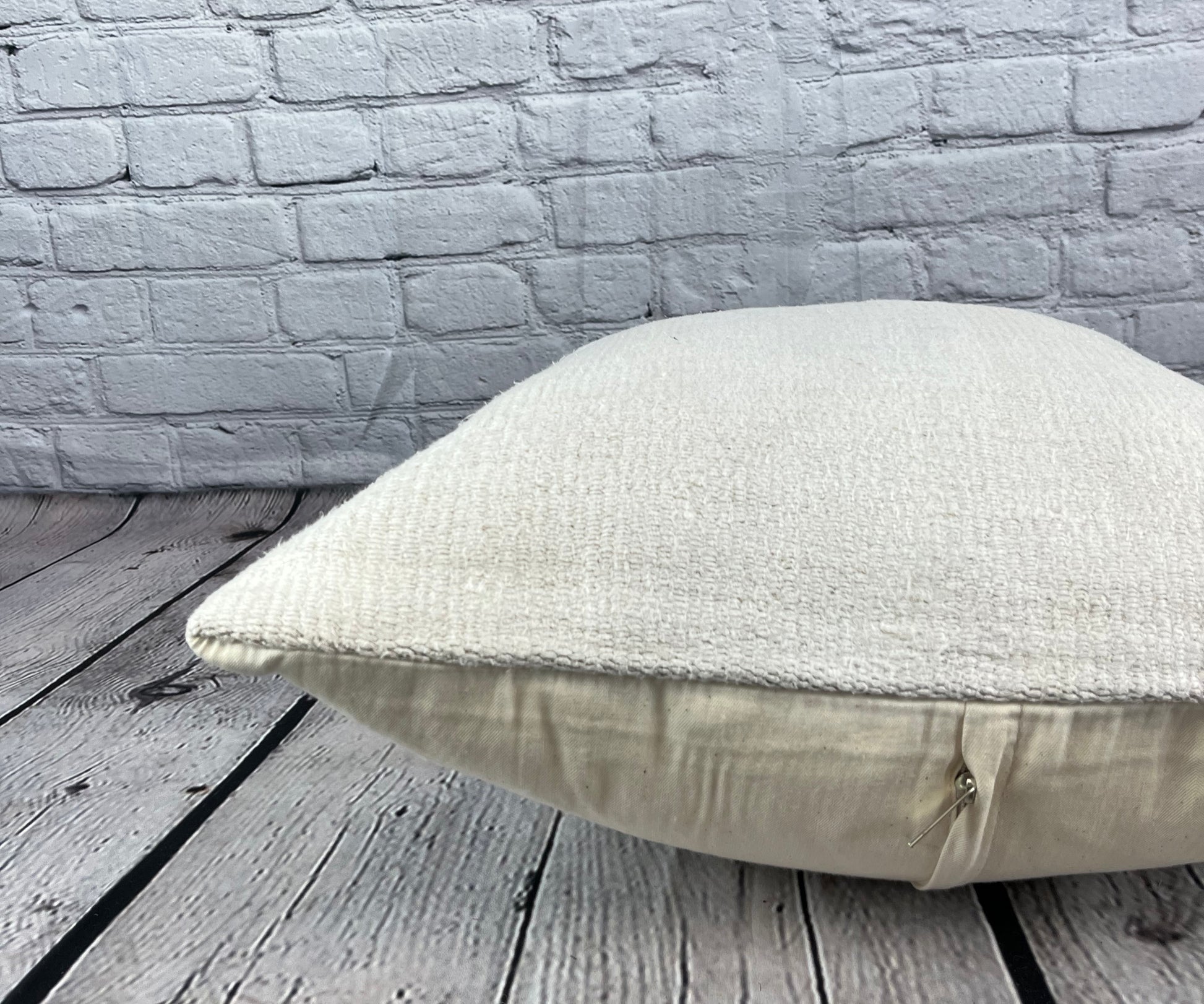 20 x 20 Hemp Pillow Turkish Cushion Natural Grayish White Pillow Cushion Cover #6595