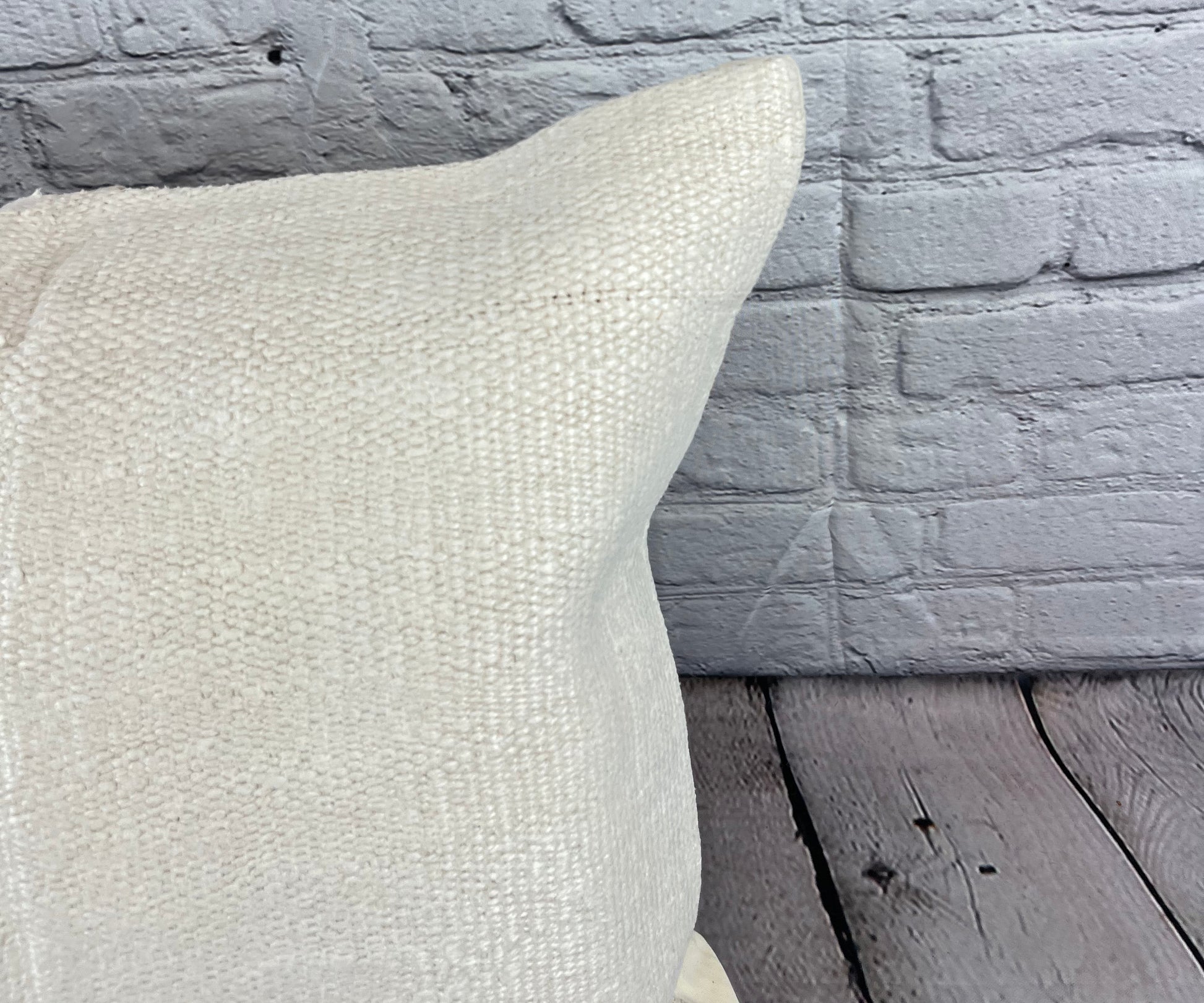 20 x 20 Hemp Pillow Turkish Cushion Natural Grayish White Pillow Cushion Cover #6596