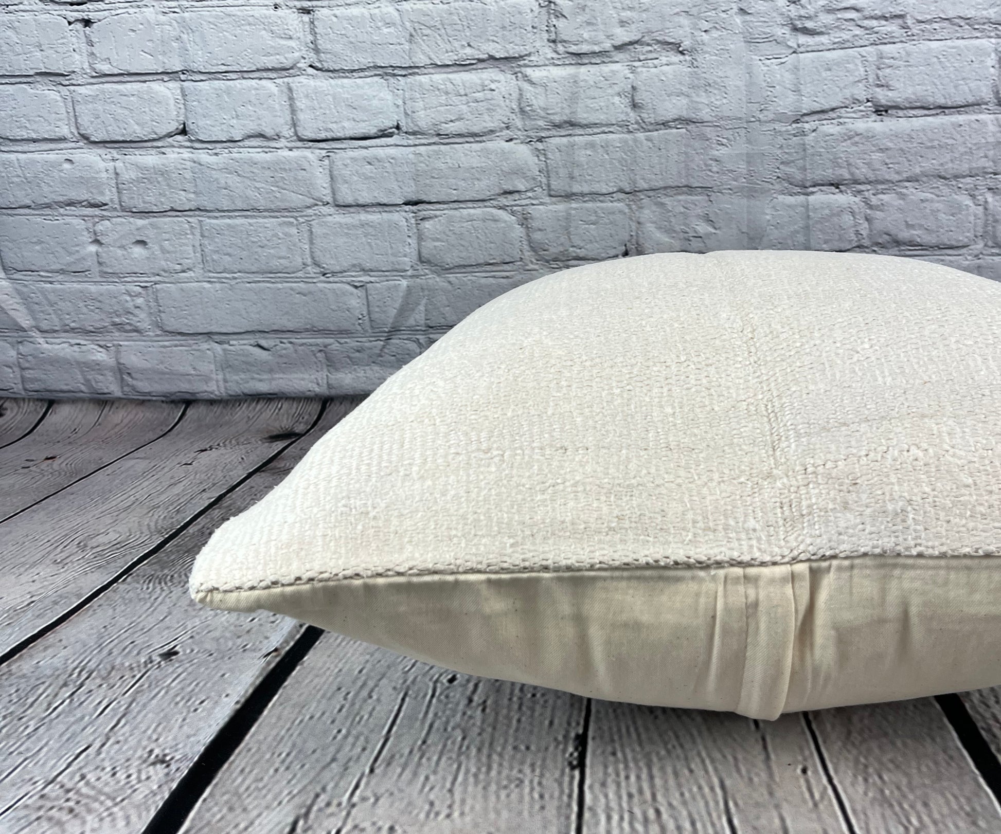 20 x 20 Hemp Pillow Turkish Cushion Natural Grayish White Pillow Cushion Cover #6596