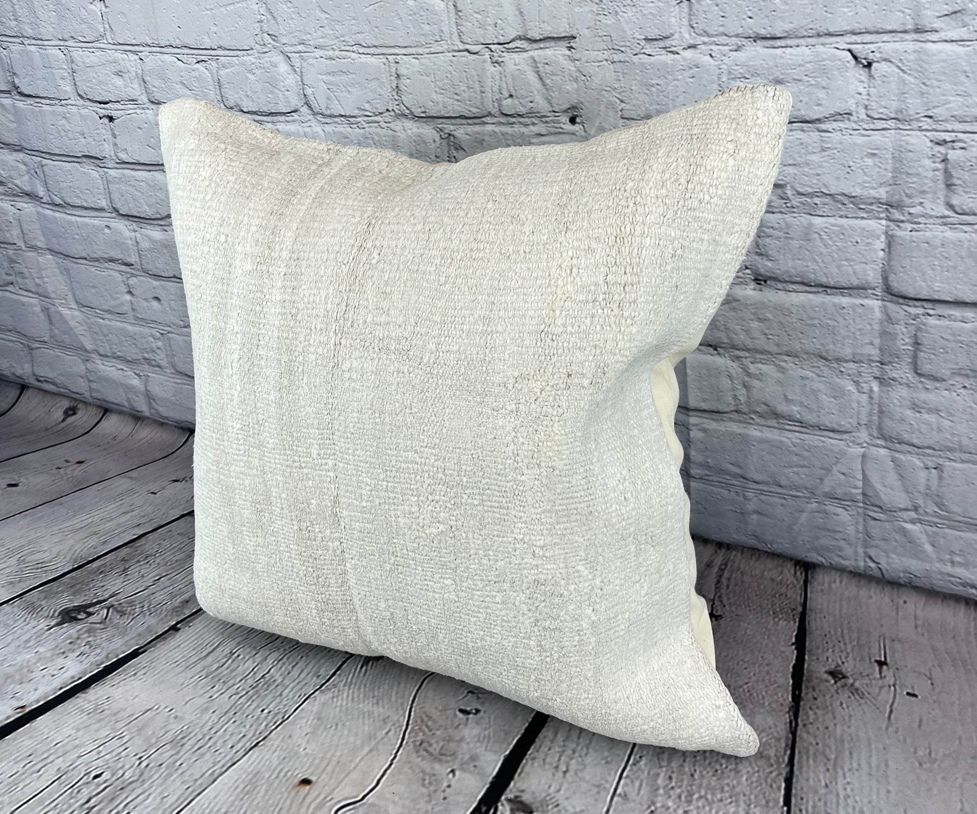 20 x 20 Hemp Pillow Turkish Cushion Natural Grayish White Pillow Cushion Cover #6597