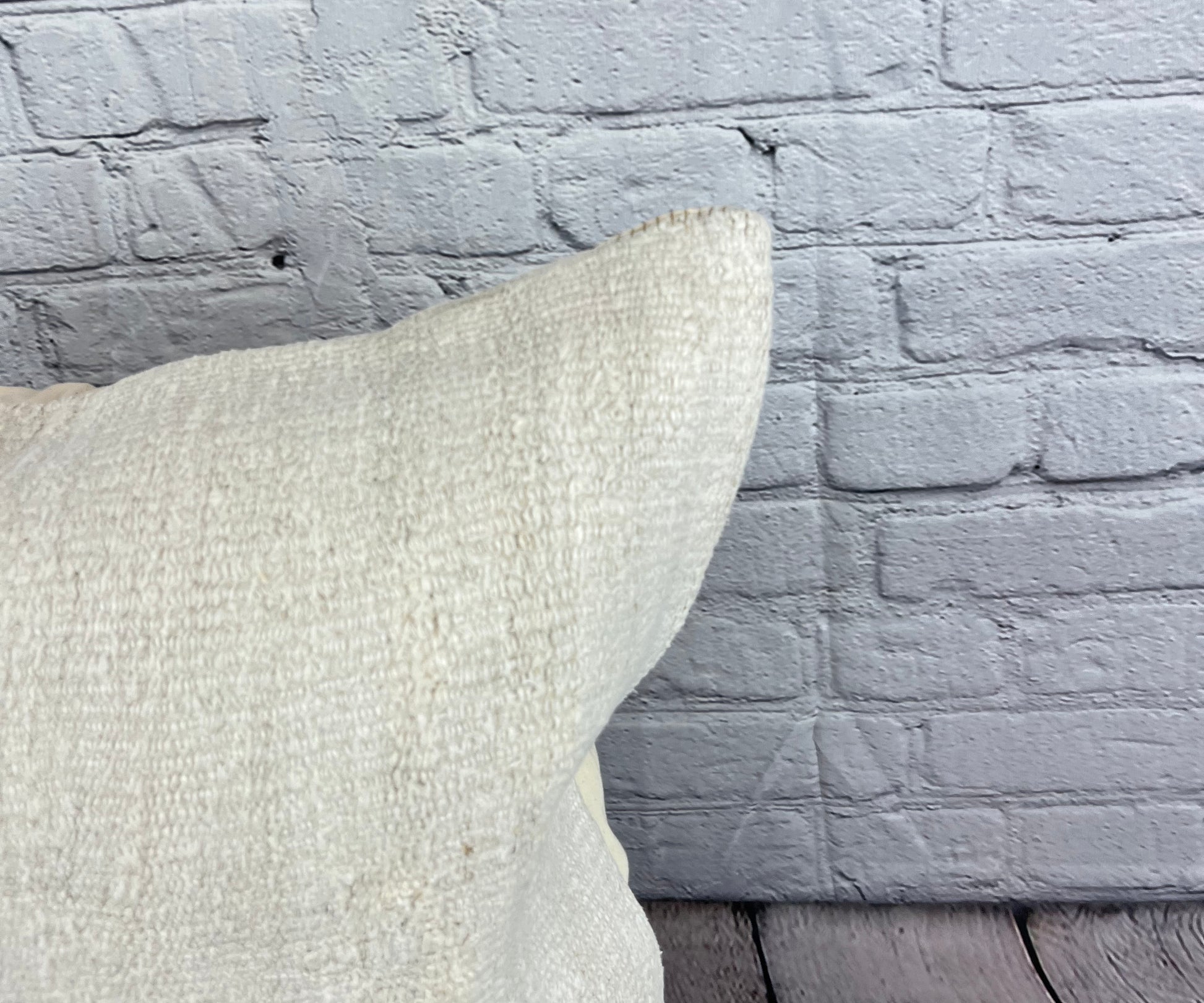 20 x 20 Hemp Pillow Turkish Cushion Natural Grayish White Pillow Cushion Cover #6597