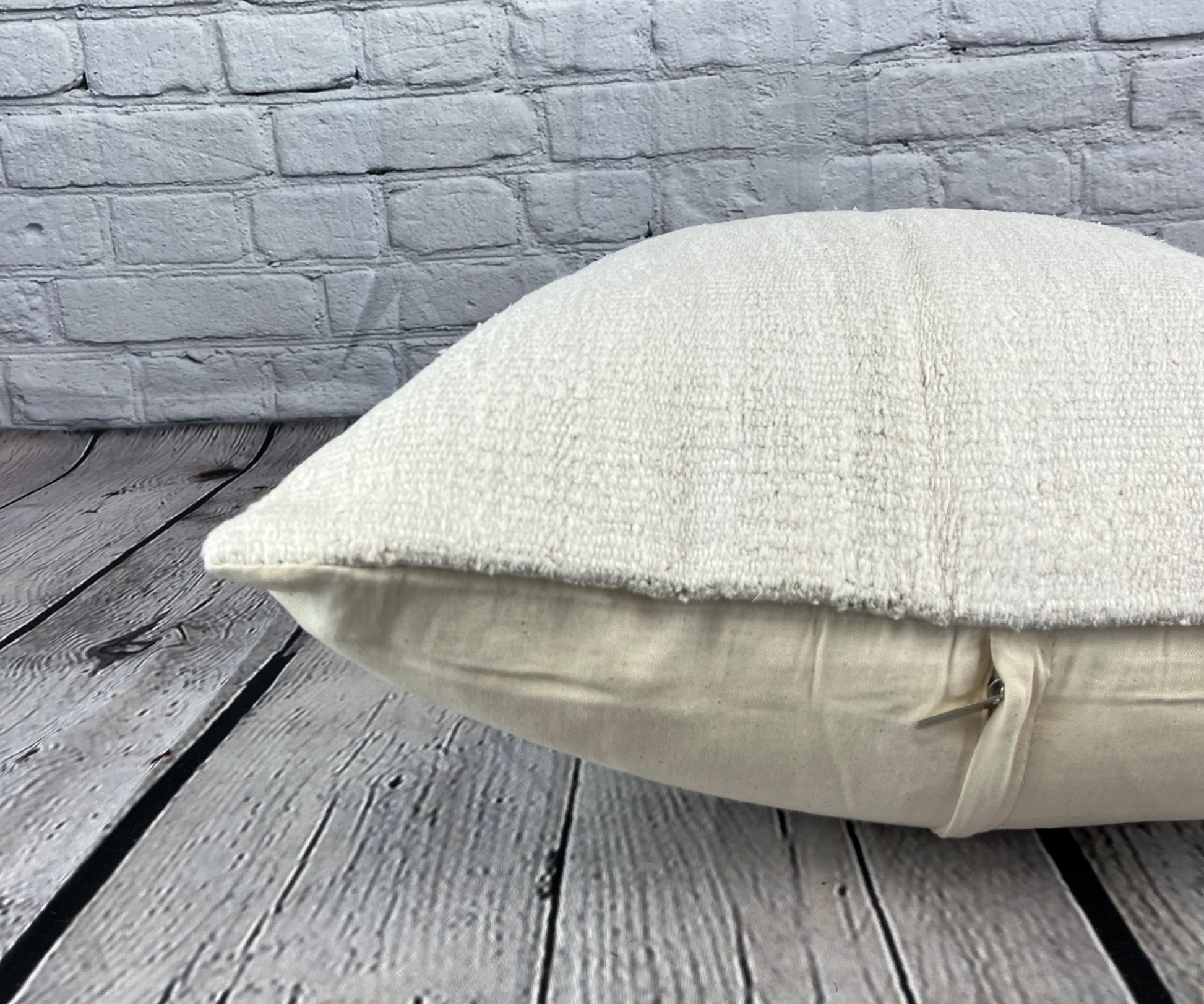 20 x 20 Hemp Pillow Turkish Cushion Natural Grayish White Pillow Cushion Cover #6597