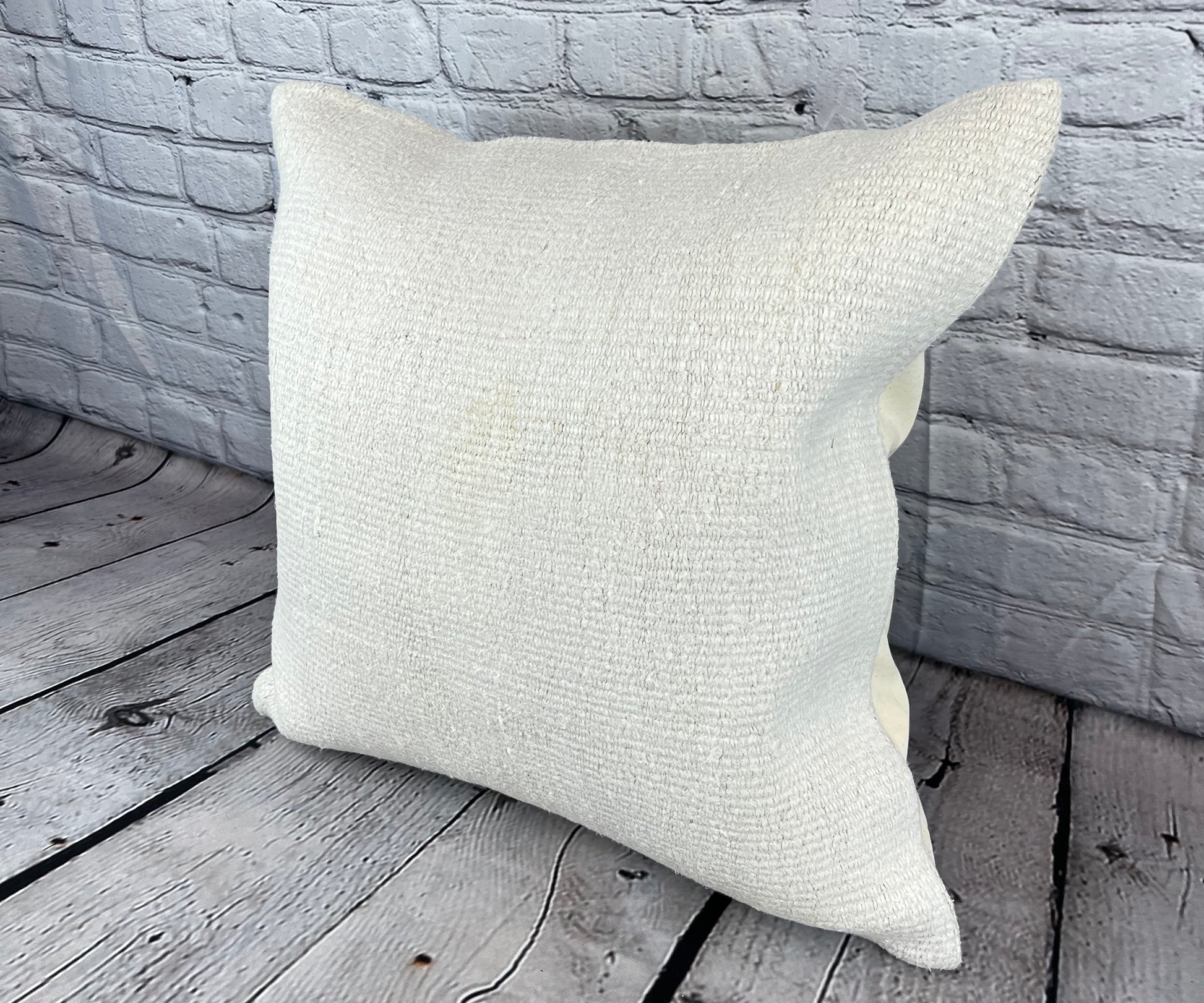 20 x 20 Hemp Pillow Turkish Cushion Natural Grayish White Pillow Cushion Cover #6600