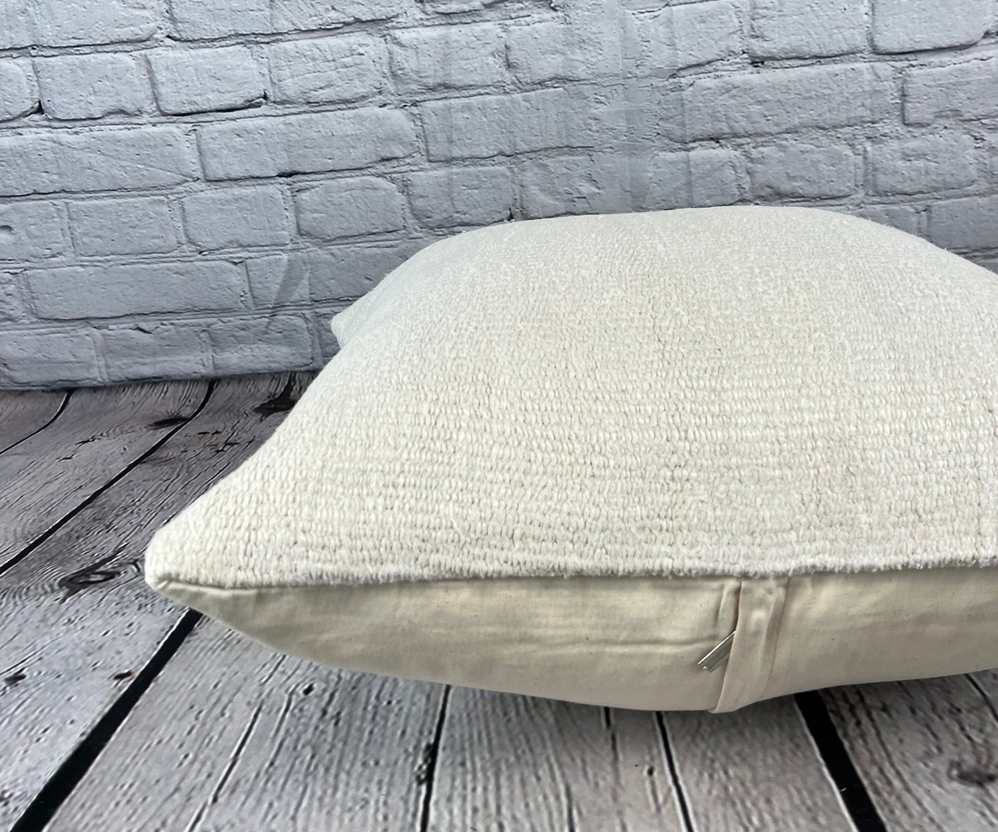 20 x 20 Hemp Pillow Turkish Cushion Natural Grayish White Pillow Cushion Cover #6600