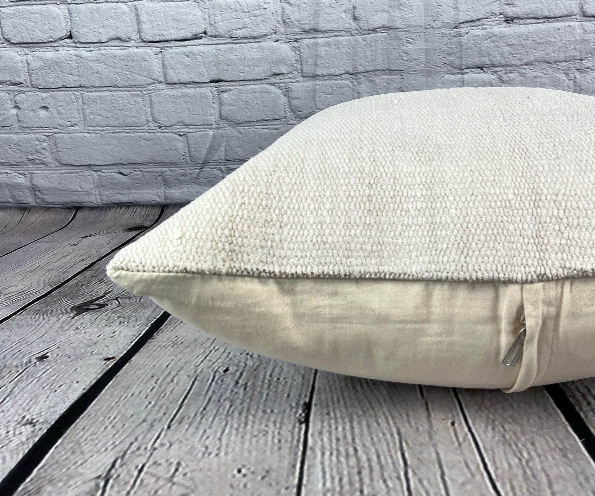 20 x 20 Hemp Pillow Turkish Cushion Natural Grayish White Pillow Cushion Cover #6602